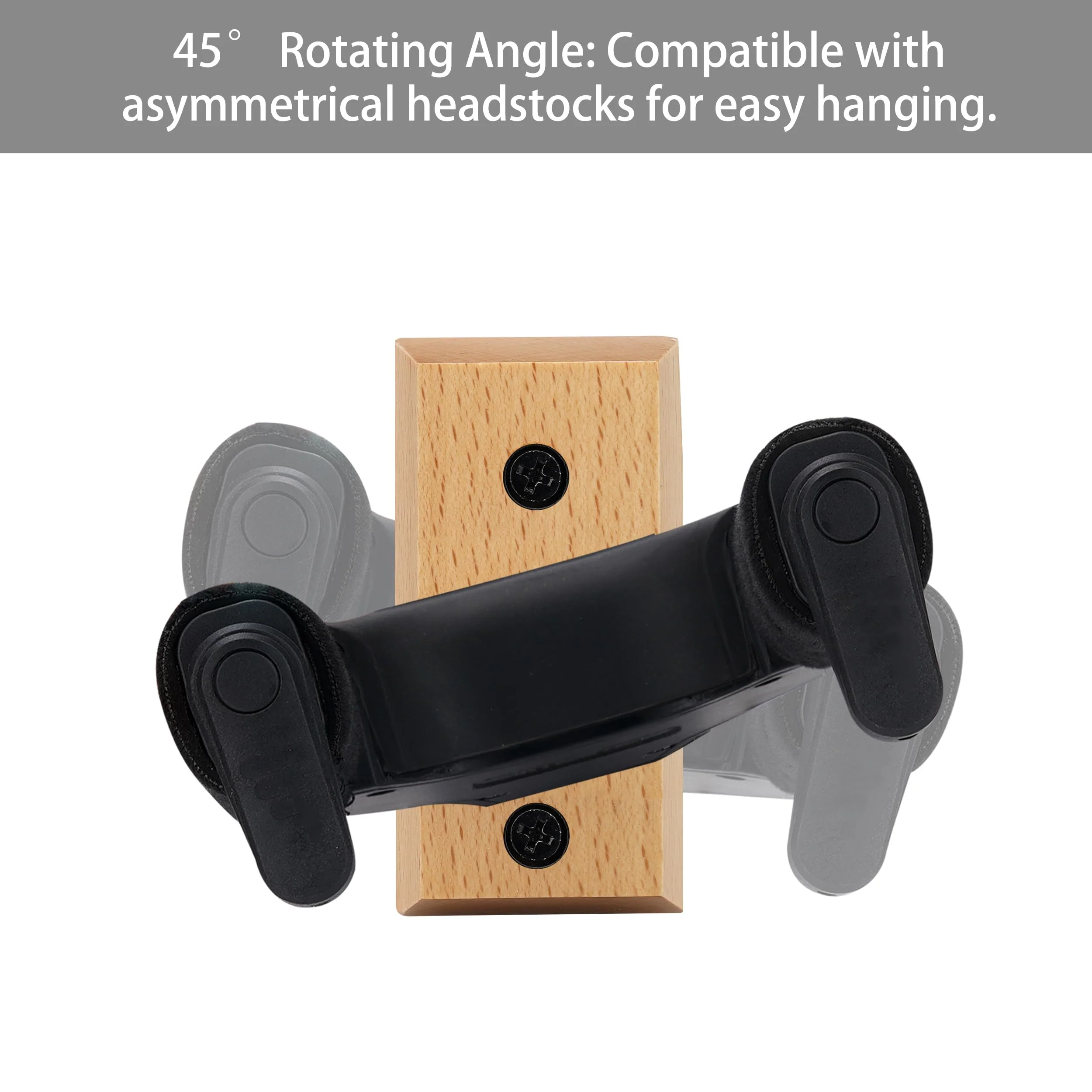 Sondery Guitar Hanger Wall Mount, Auto Lock and Adjustable Hook Holder for Acoustic and Electric Guitar, Ukulele, Bass, Banjo and Mandolin (W 2 PACK) - Image 4
