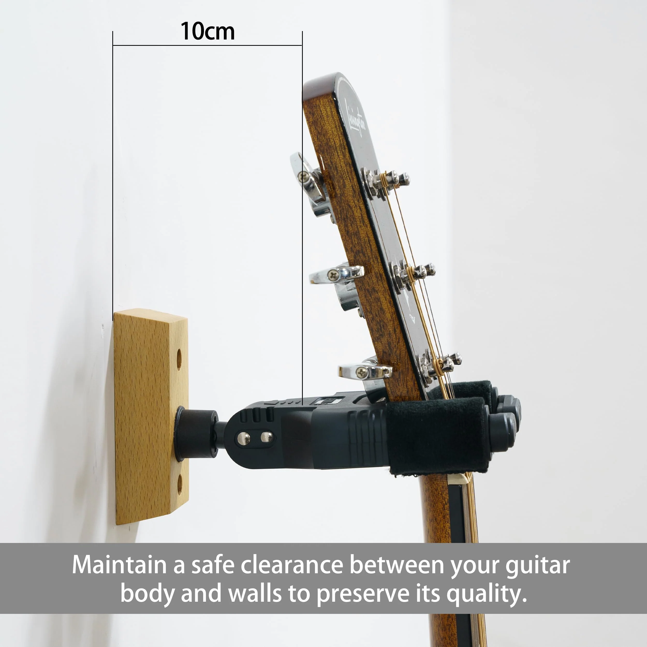 Sondery Guitar Hanger Wall Mount, Auto Lock and Adjustable Hook Holder for Acoustic and Electric Guitar, Ukulele, Bass, Banjo and Mandolin (W 2 PACK) - Image 5