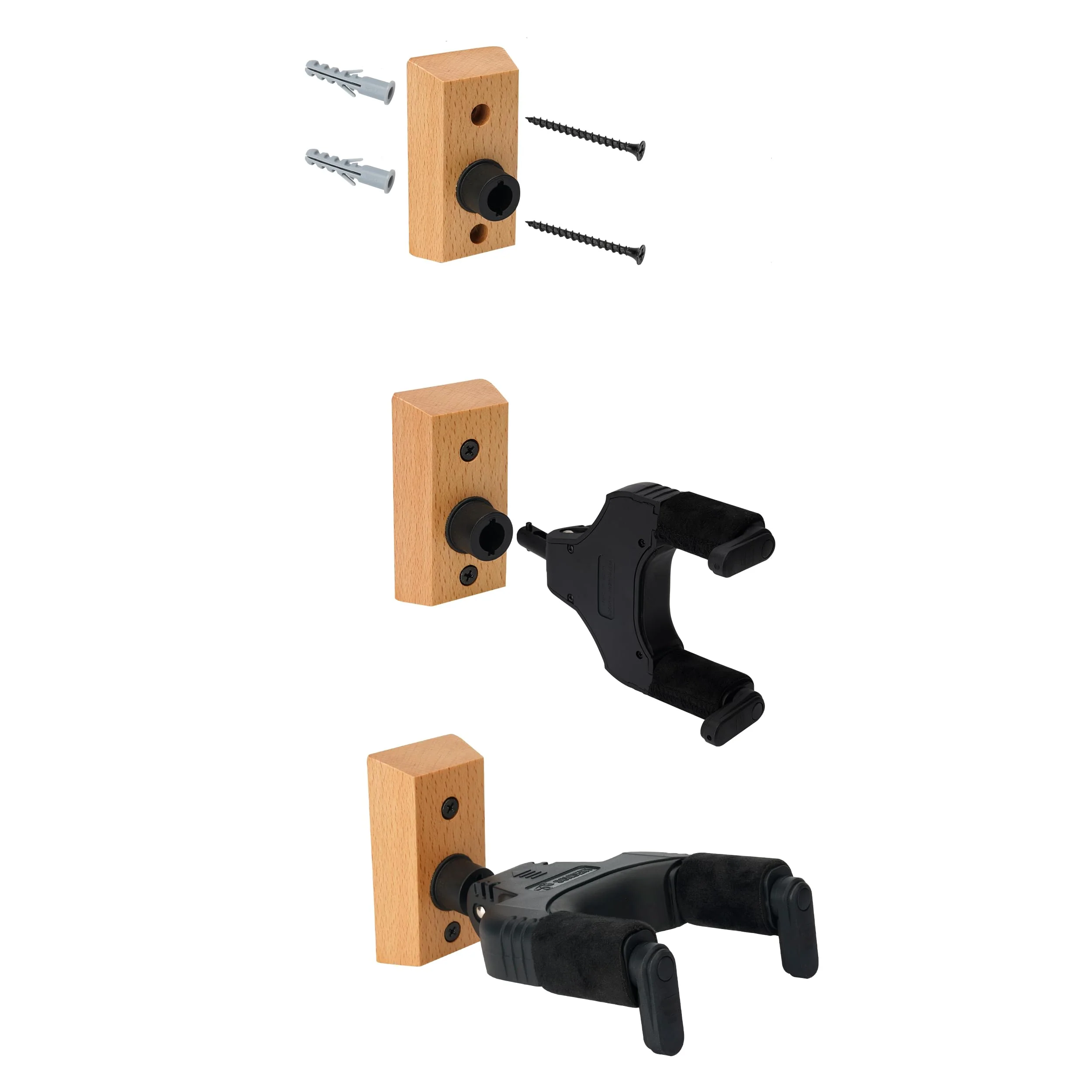 Sondery Guitar Hanger Wall Mount, Auto Lock and Adjustable Hook Holder for Acoustic and Electric Guitar, Ukulele, Bass, Banjo and Mandolin (W 2 PACK) - Image 8