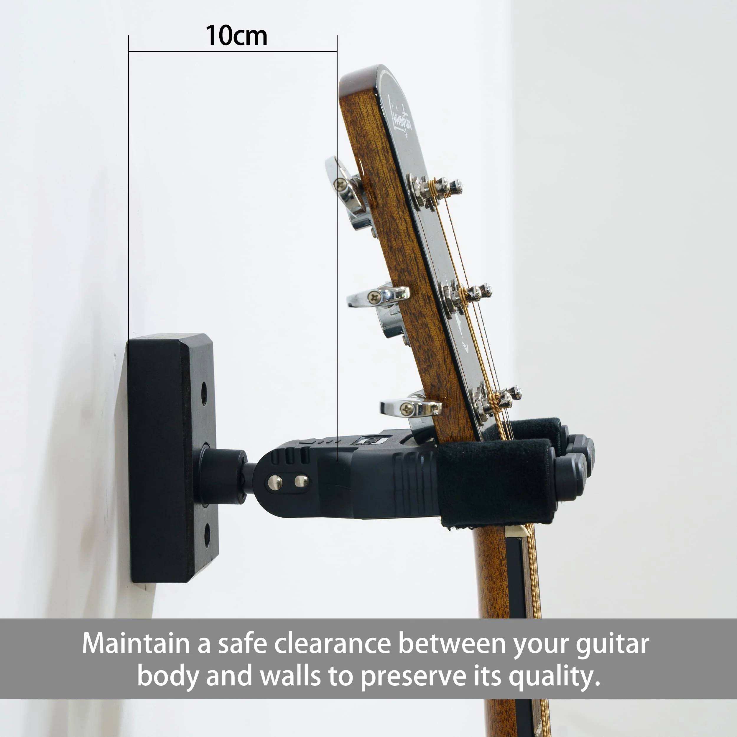 Sondery Guitar Wall Mount Hanger, Auto Lock and Adjustable Hook Holder for Acoustic and Electric Guitar, Ukulele, Bass, Banjo and Mandolin, Safely Cradles Nitro-Finished and High-End Guitars 3 Pack - Image 5