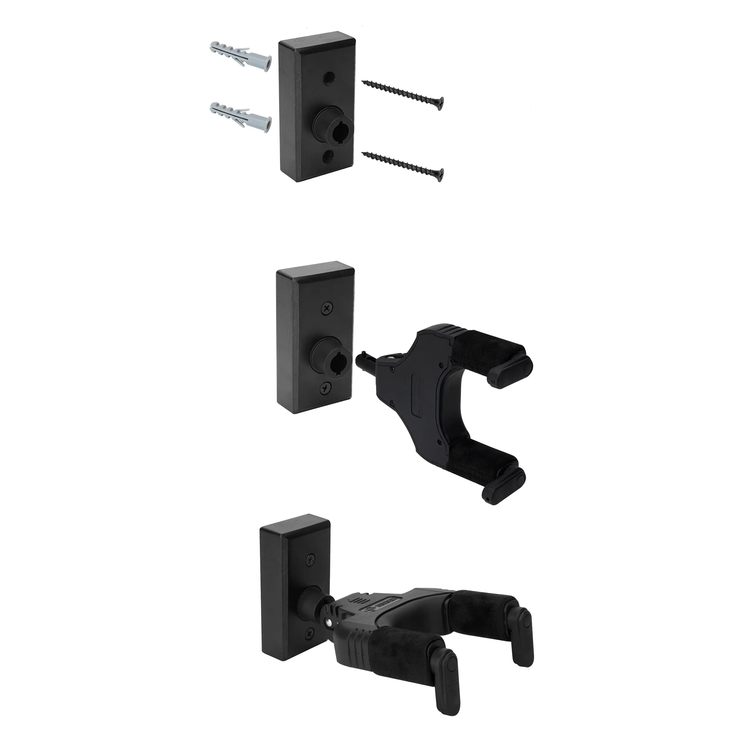 Sondery Guitar Wall Mount Hanger, Auto Lock and Adjustable Hook Holder for Acoustic and Electric Guitar, Ukulele, Bass, Banjo and Mandolin, Safely Cradles Nitro-Finished and High-End Guitars 3 Pack - Image 6