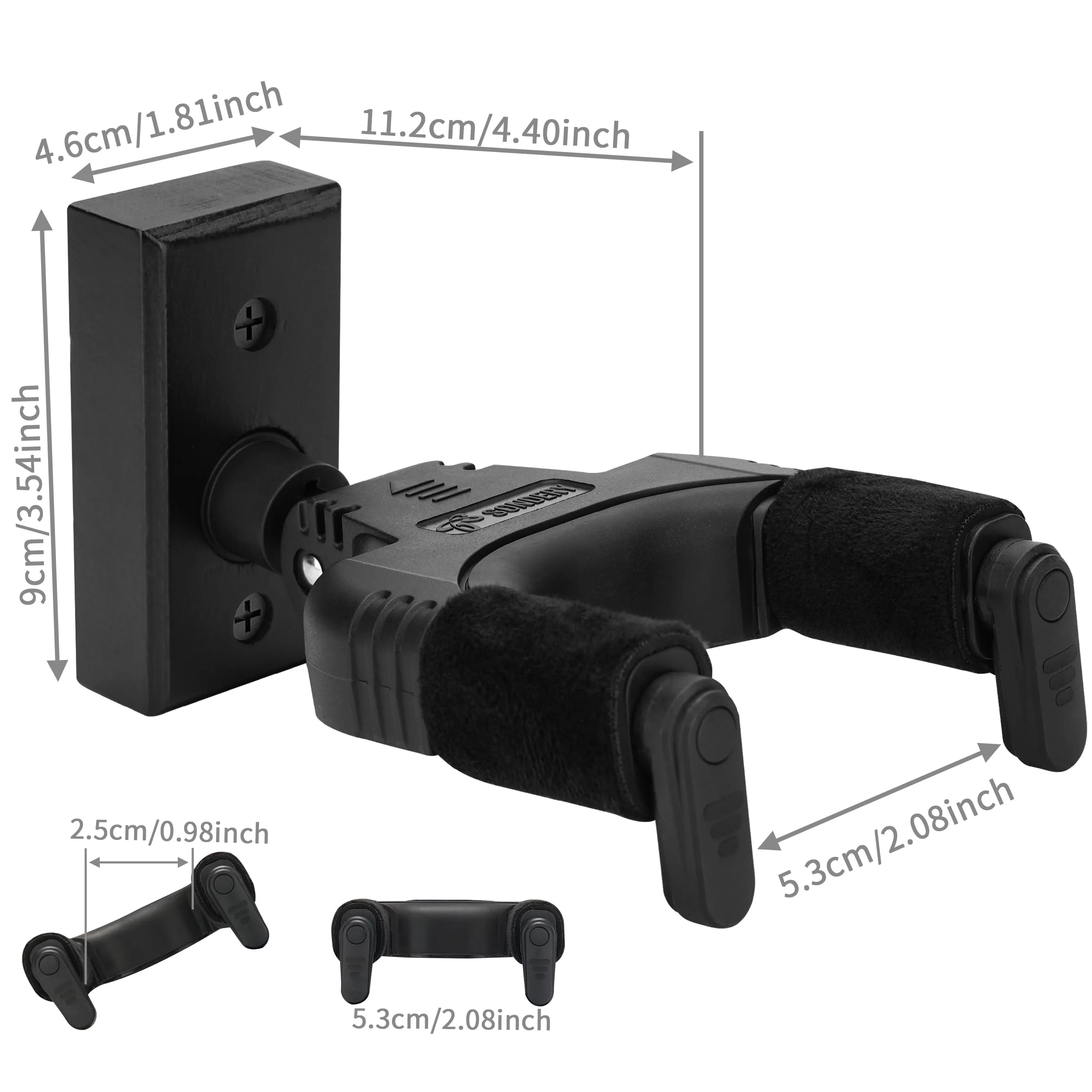Sondery Guitar Wall Mount Hanger, Auto Lock and Adjustable Hook Holder for Acoustic and Electric Guitar, Ukulele, Bass, Banjo and Mandolin, Safely Cradles Nitro-Finished and High-End Guitars 3 Pack - Image 9