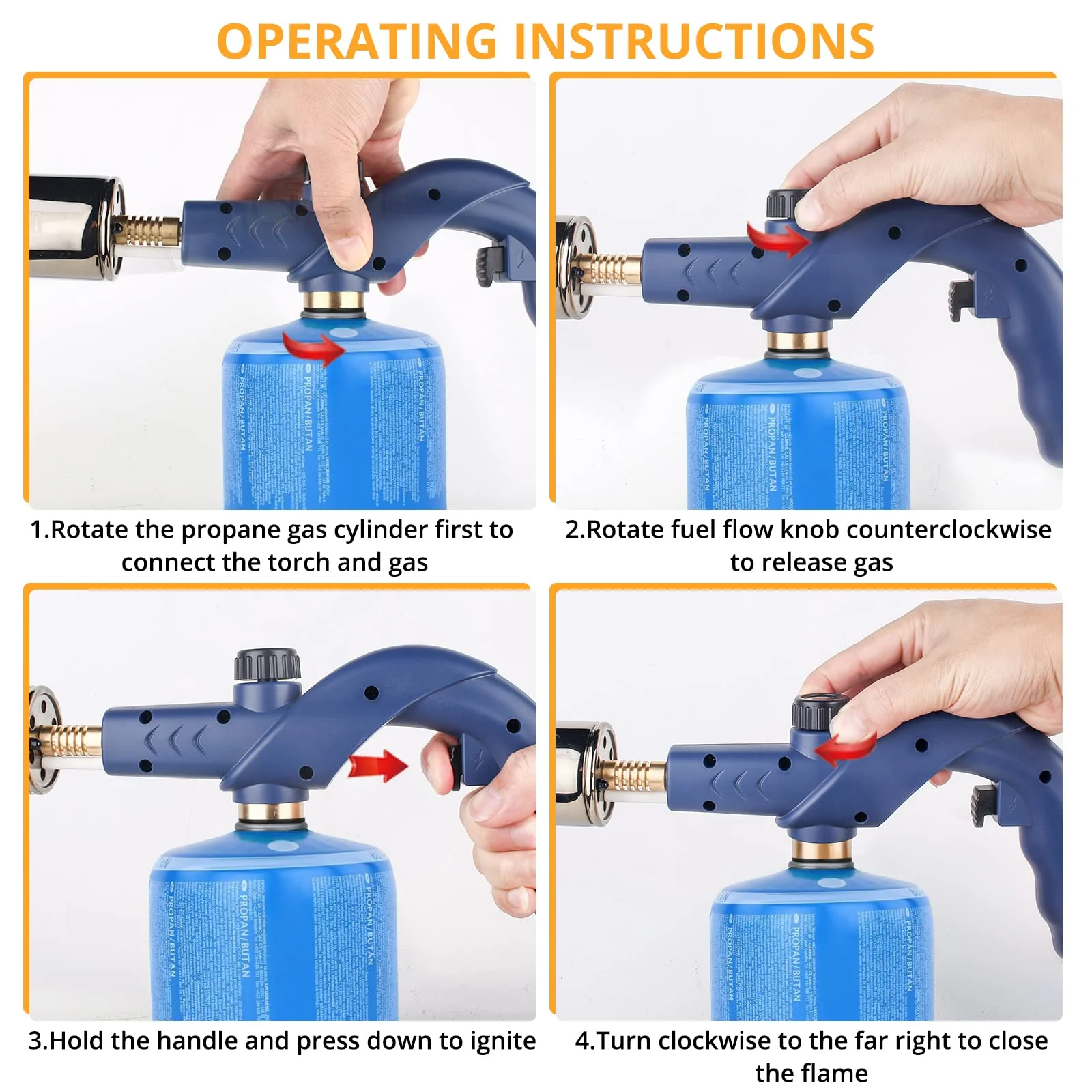 Sondiko Powerful Propane Torch LMT905, Grill Gun, Flame Thrower Gun, Campfire Starter, Charcoal Lighter, Culinary Kitchen Barbecue, Soldering Guns (Propane Tank Not Included) Mt905 - Image 5