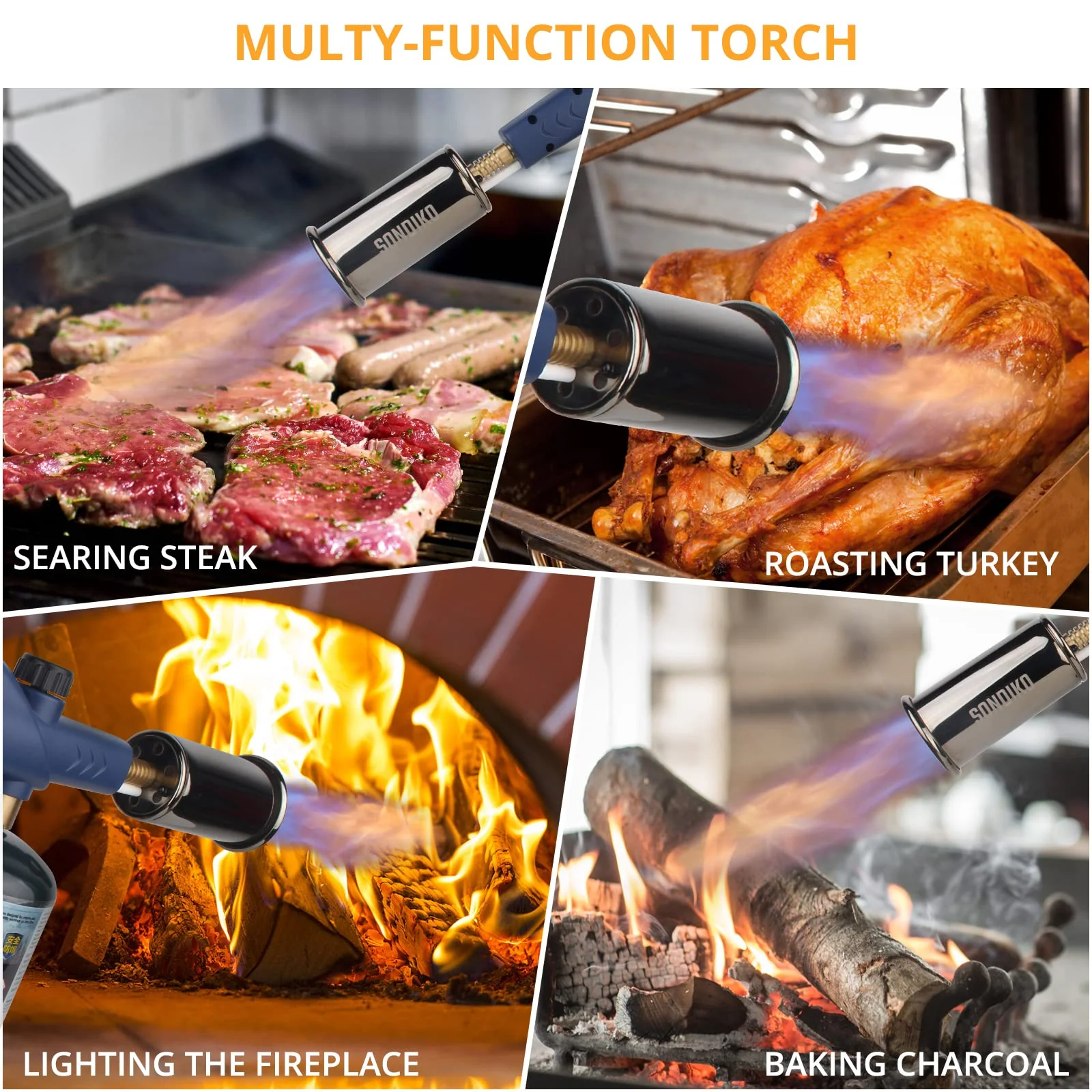 Sondiko Powerful Propane Torch LMT905, Grill Gun, Flame Thrower Gun, Campfire Starter, Charcoal Lighter, Culinary Kitchen Barbecue, Soldering Guns (Propane Tank Not Included) Mt905 - Image 6