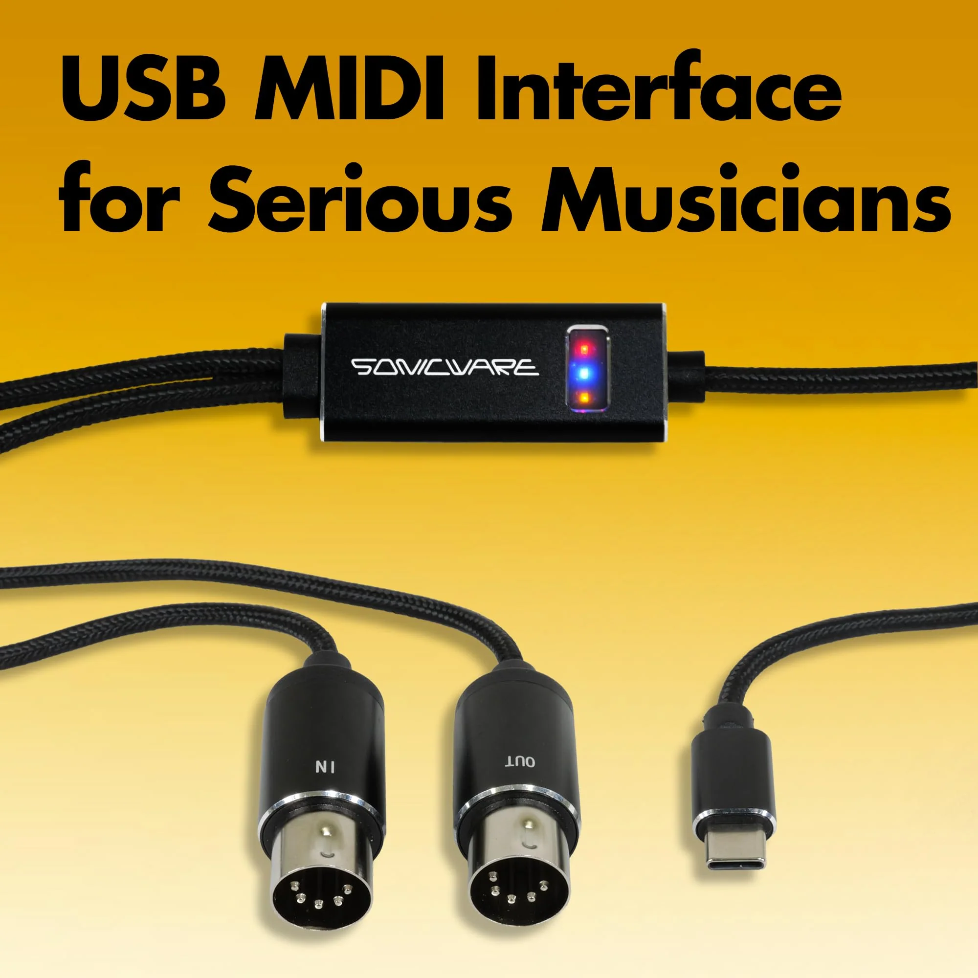 SONICWARE USB-C MIDI Interface Cable [Limited Production] – Professional-Grade, Plug & Play, Built for Serious Musicians - Image 2