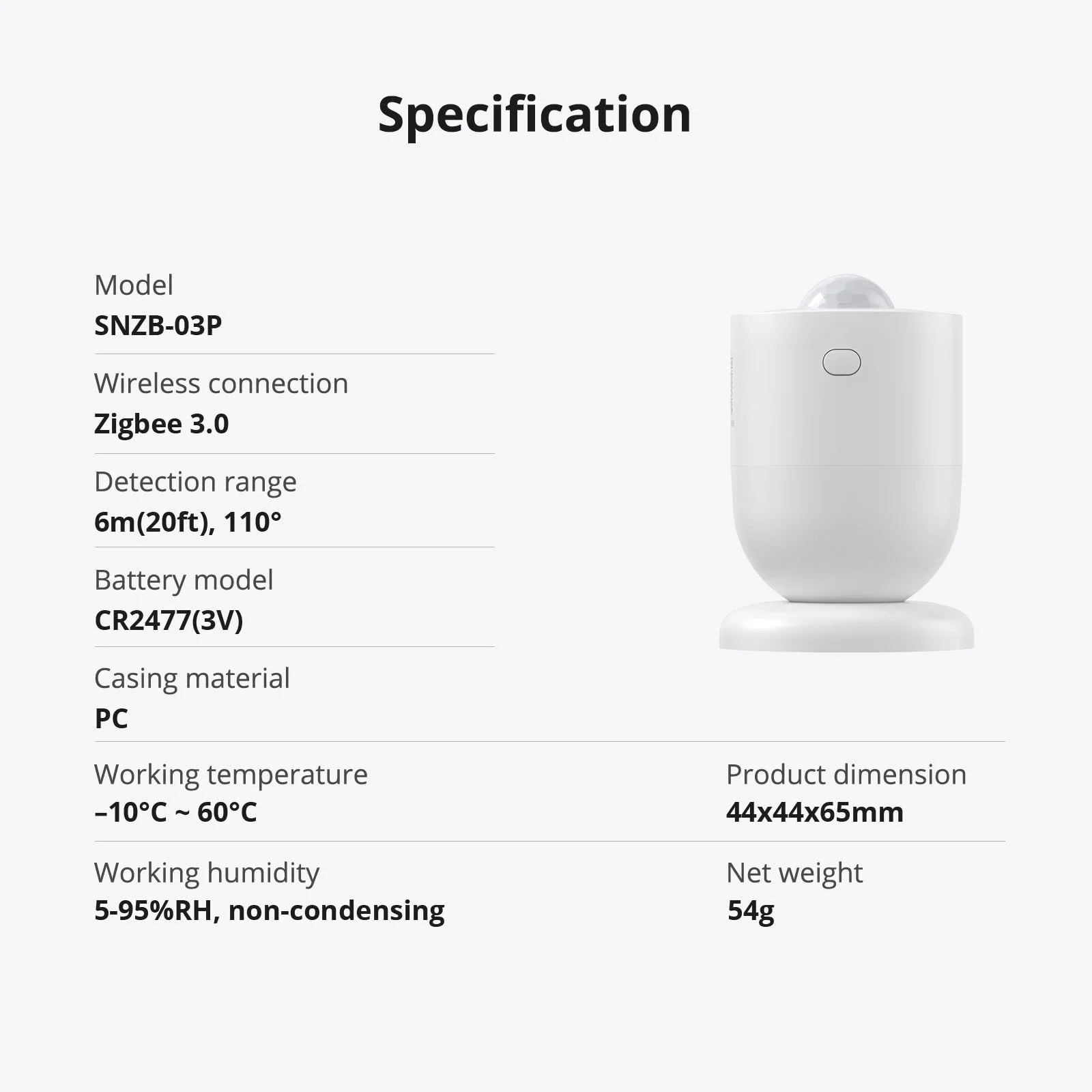 SONOFF SNZB-03P Zigbee Motion Sensor, 3-Year Battery Life, for Alert System and Automations Wireless Motion Detector, SONOFF Zigbee Bridge Required, Batteries Included(2 Pack) - Image 10