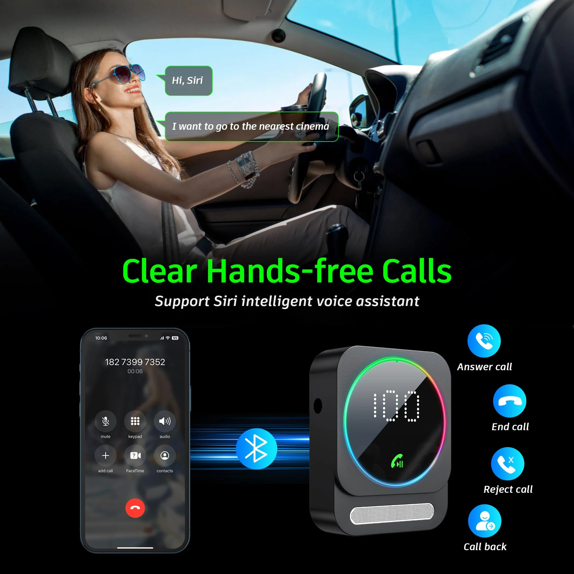 SONRU Bluetooth 5.3 Receiver for Car, Wireless Audio Adapter for Car/Home Stereo/Wired Headphones/Speaker, Bluetooth Aux Adapter, Dual AUX Outputs, RCA AUX 3.5mm Music Receiver Black - Image 3