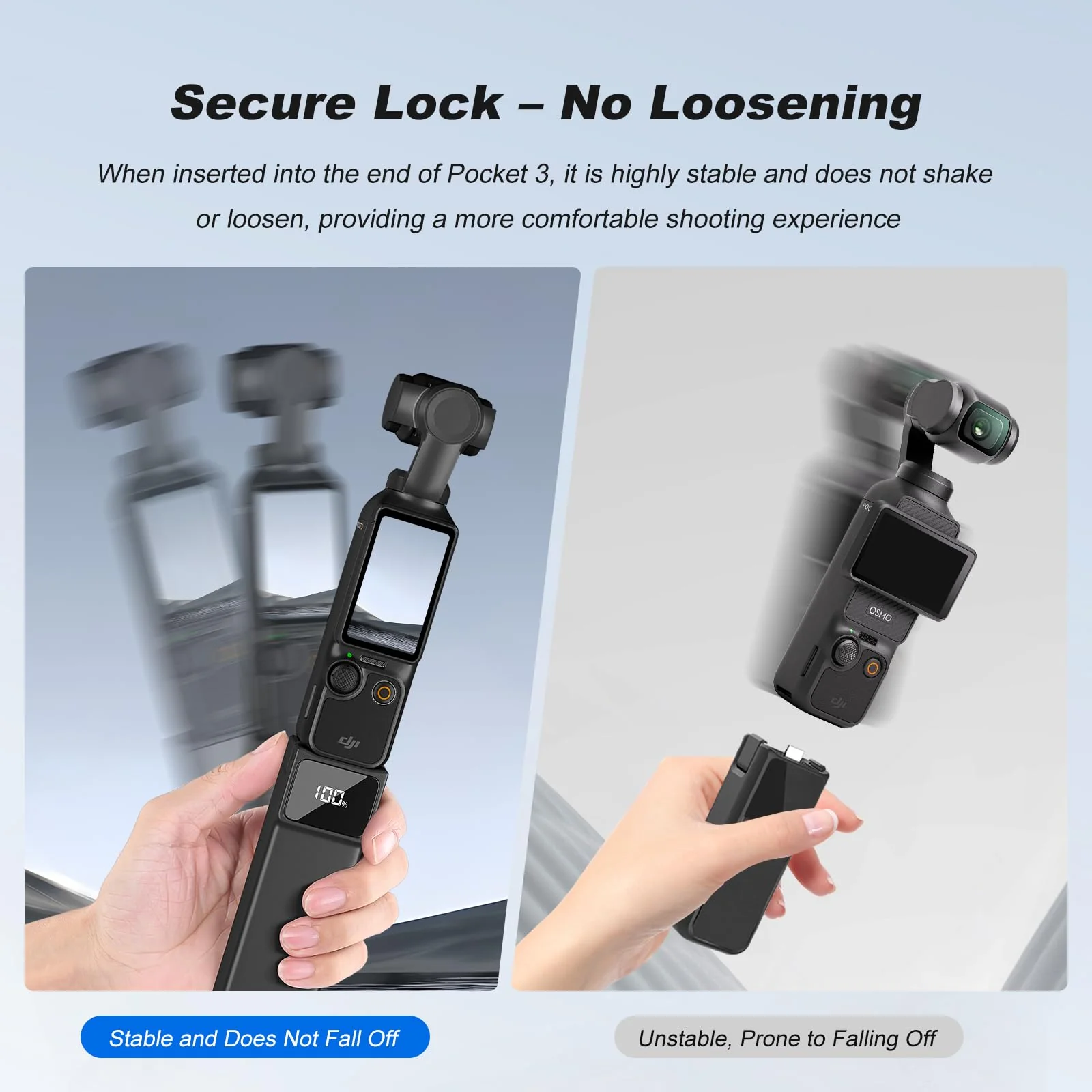 Soonpho 5000mAh Battery Handle for DJI Osmo Pocket 3,LED Digital Display,22.5W Fast Charging Battery Grip with 1/4" Thread for Vlogging,Travel,YouTube,Live Streaming Set B - Image 6