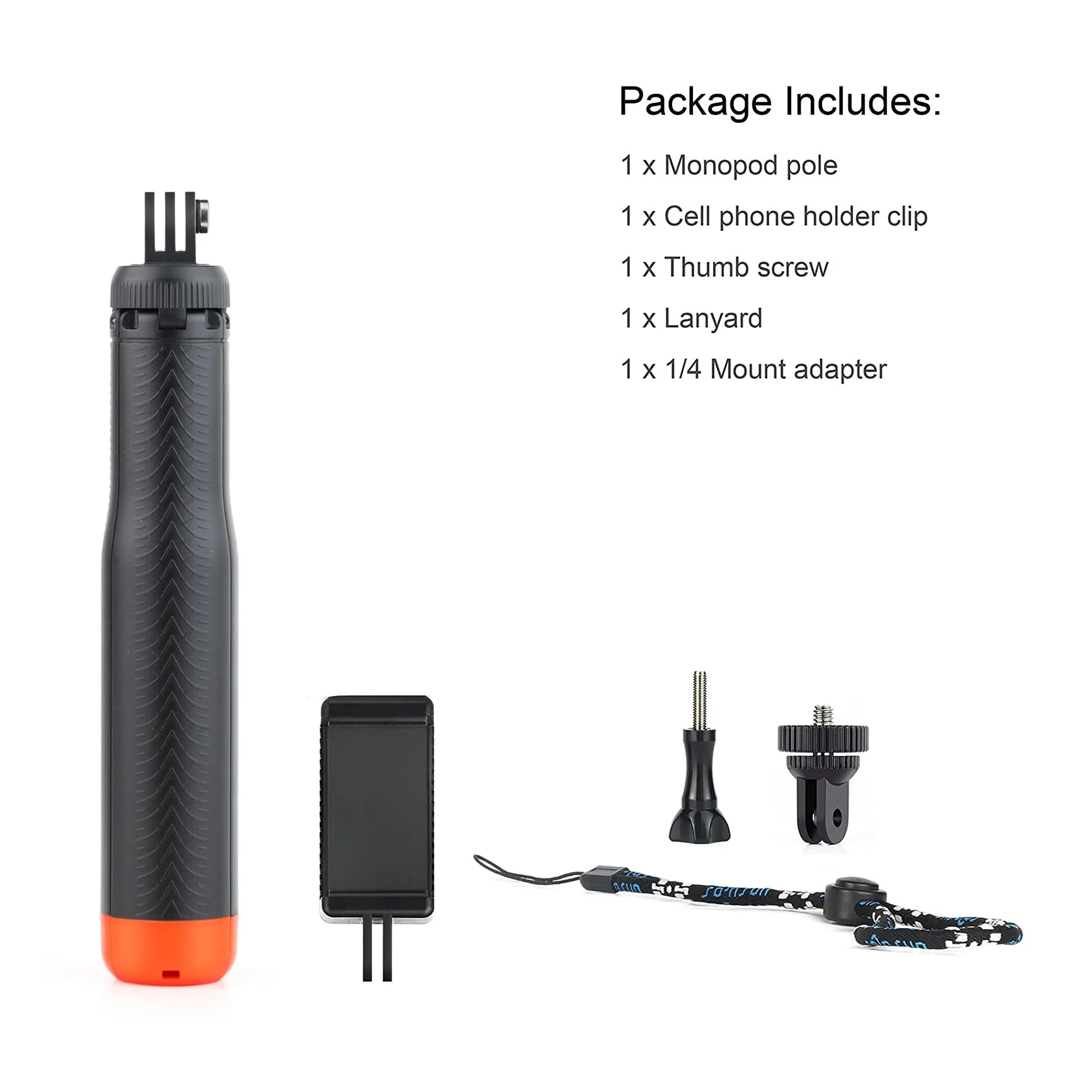 SOONSUN 4in1 Floating Selfie Stick Tripod for GoPro Hero 13 12 11 10 9 8 7 6 5 4 3 Session Max, AKASO, SJCAM Action Camera - As Waterproof Extension Monopod Pole Floating Handle Grip Tripod Stand Red - Image 6