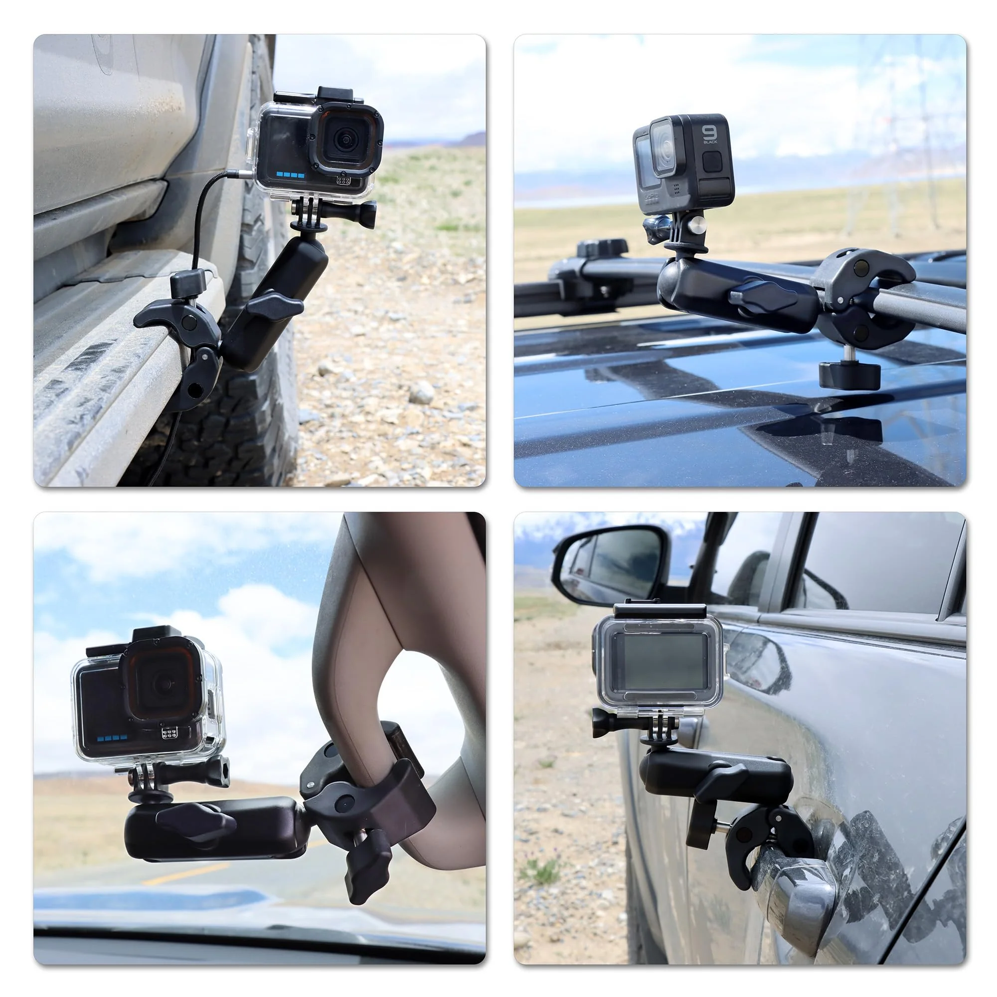 SOONSUN Super Clamp Mount with Dual 360° Ball Heads & Phone Holder, Heavy-Duty Camera Clamp Mount for GoPro Hero 13 12 11 10 9, Insta360, DJI Osmo, DSLR, Smartphones & Action Cameras - Image 7