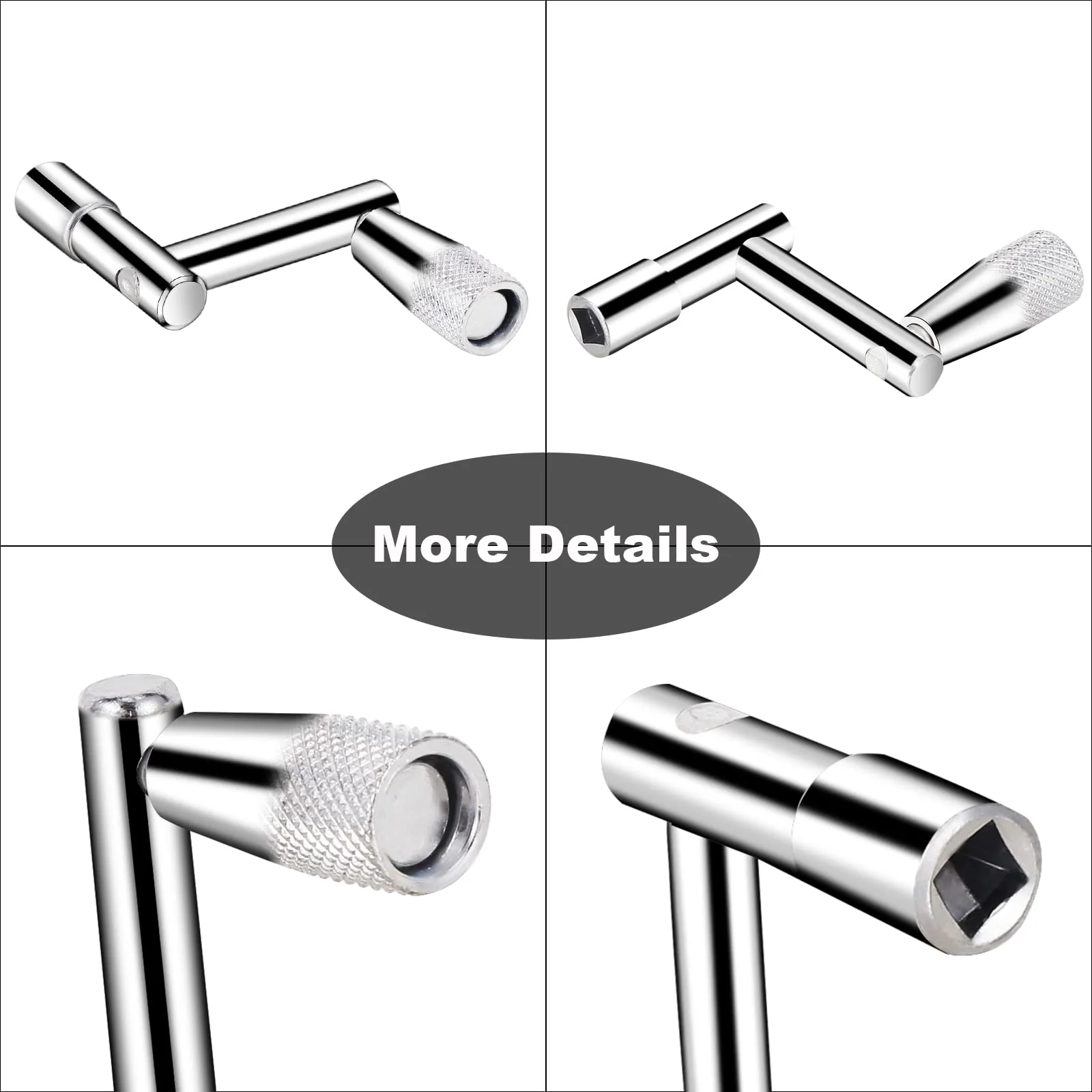Soulmate Drum Keys 3-Pack Drum Tuner Drum Tuning Key with Continuous Motion Speed Key Percussion Hardware Tool With Hole, Universal Drum Key (Chrome-Plated Steel) 1+3 - Image 3