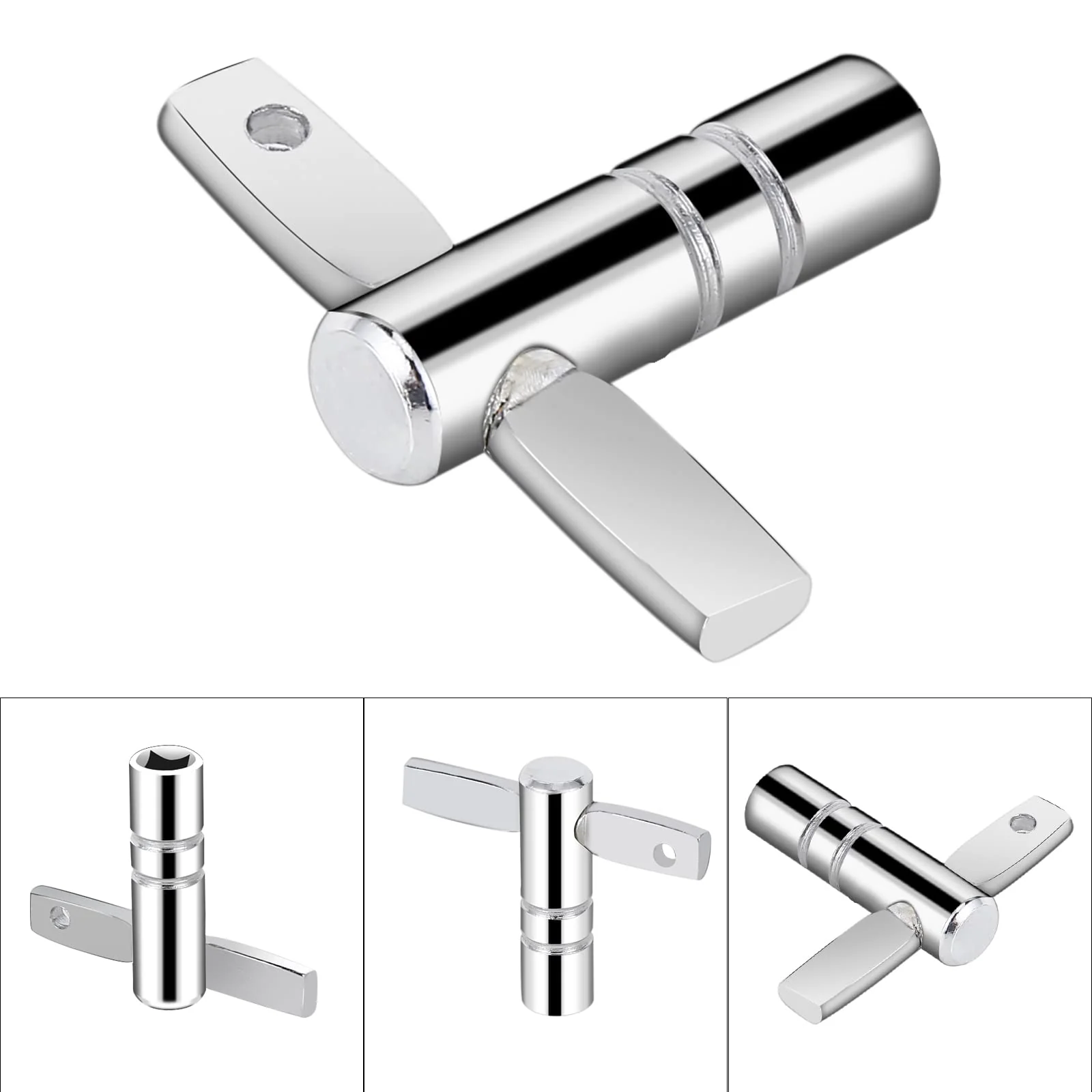Soulmate Drum Keys 3-Pack Drum Tuner Drum Tuning Key with Continuous Motion Speed Key Percussion Hardware Tool With Hole, Universal Drum Key (Chrome-Plated Steel) 1+3 - Image 6