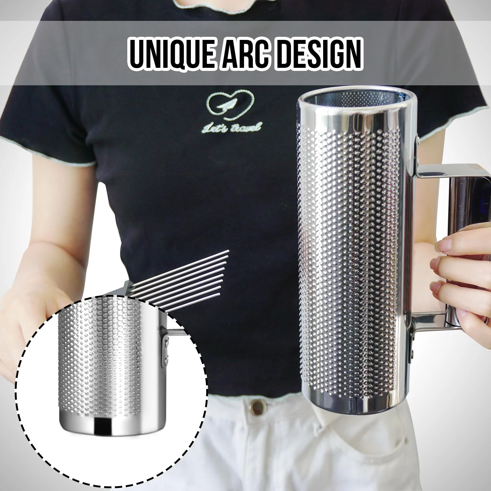 Soulmate Guiro Instrument 8" 3" Professional Metal Stainless Steel Guiro Percussion Shaker with Scraper, Band Accompaniment Sand Hammer Guiro Latin Instruments for Live Performance 3''x8'' - Image 7