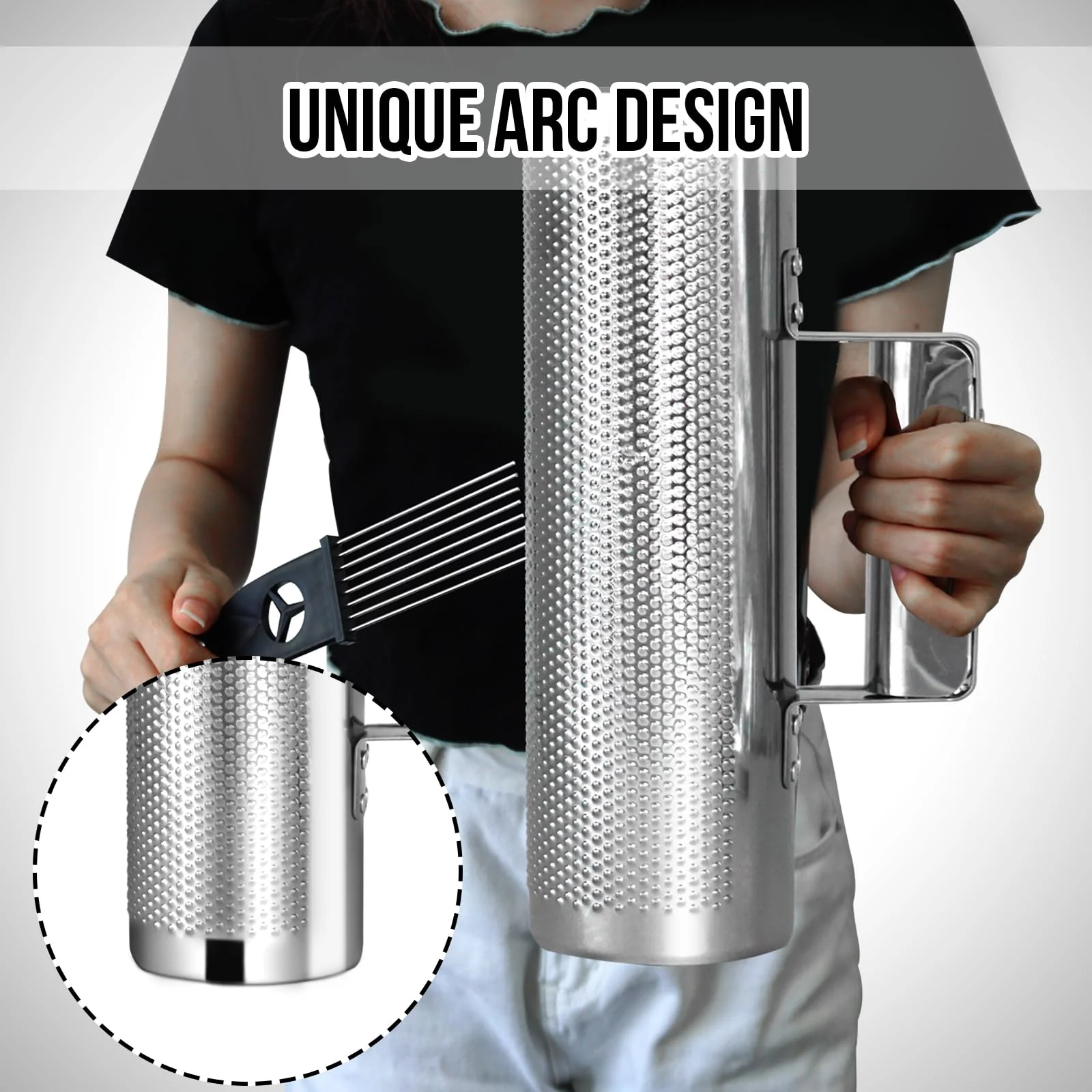Soulmate Stainless Steel 12" 4" with Scraper Guiro Professional Latin Percussion Instrument, Band Accompaniment Musical Training Tool Guiro Shaker 4''x12'' - Image 5