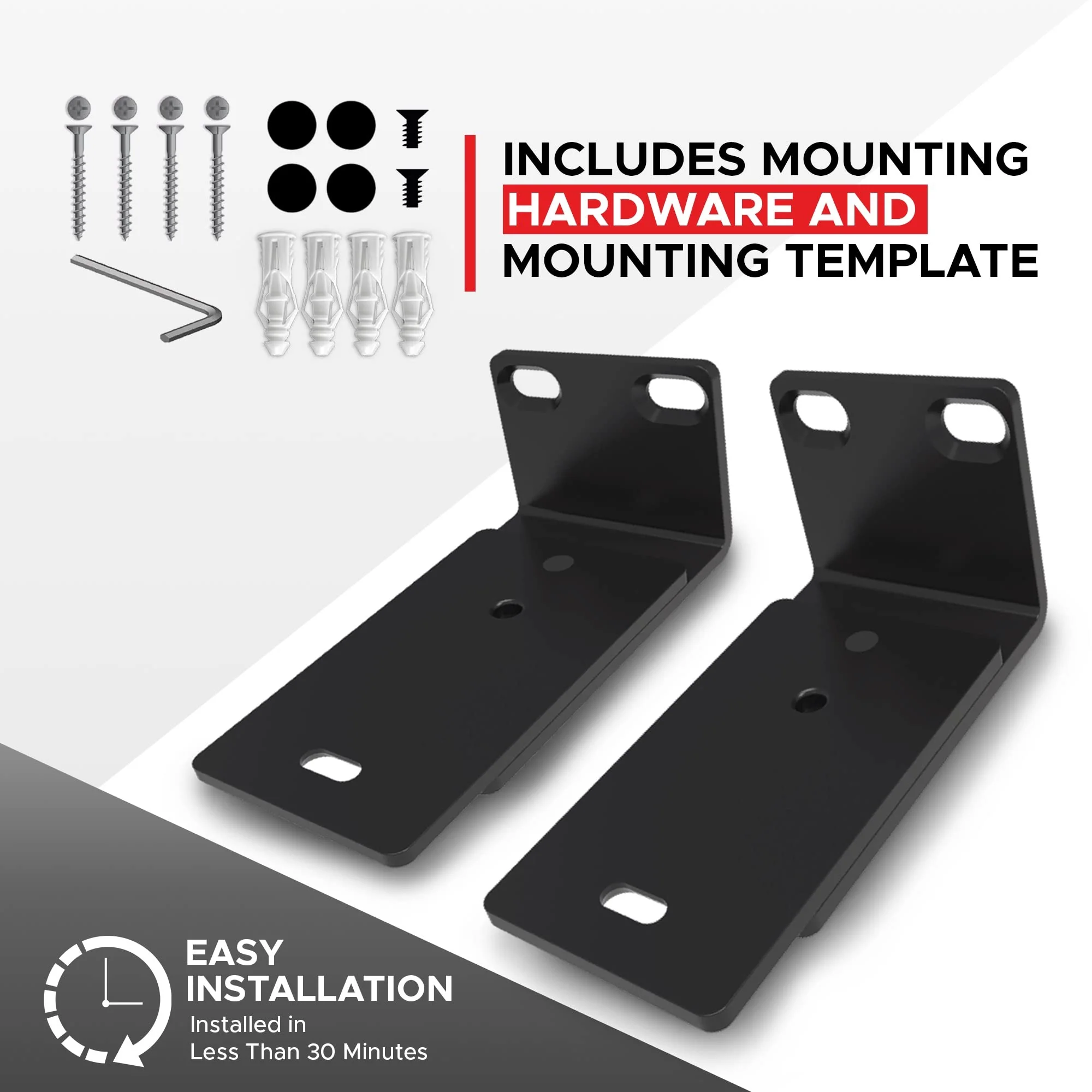 Soundbar 300/500/550/600/700/900/Ultra, TV Speaker Adjustable Wall Mount Kit, Black, for Bose Sound Bar Smart 300 500 550 600 700 900 Ultra Mounting Bracket - Image 3