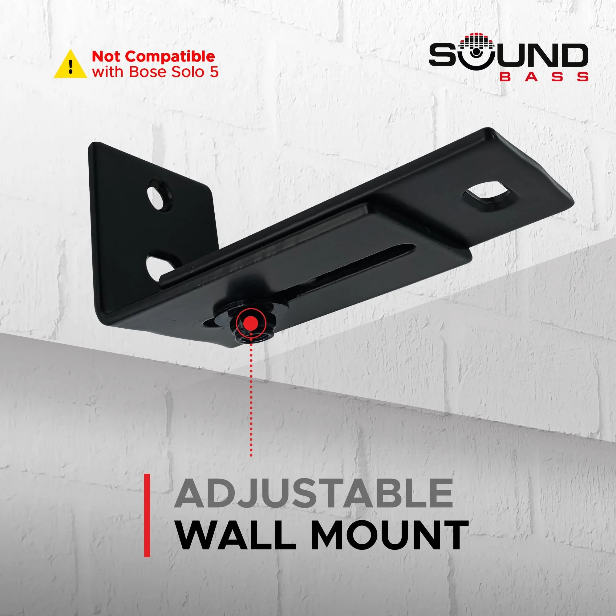 Soundbar 300/500/550/600/700/900/Ultra, TV Speaker Adjustable Wall Mount Kit, Black, for Bose Sound Bar Smart 300 500 550 600 700 900 Ultra Mounting Bracket - Image 5