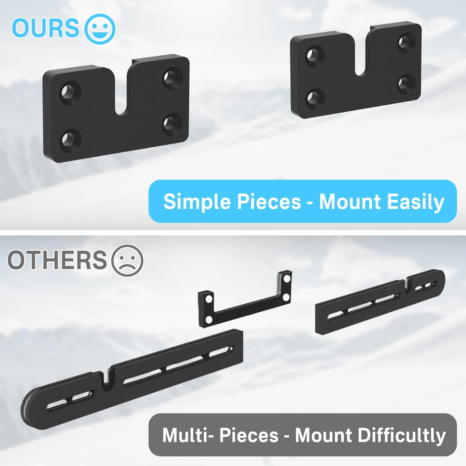 Soundbar Mount Compatible with Sonos Arc Soundbar Mount Black- Floating Wall Mount for Sonos Arc Wall Mount Under TV Saving Space, Metal Mounting Bracket for Sonos Arc Sound bar Mount Easy to Install For Arc Mount - Image 3