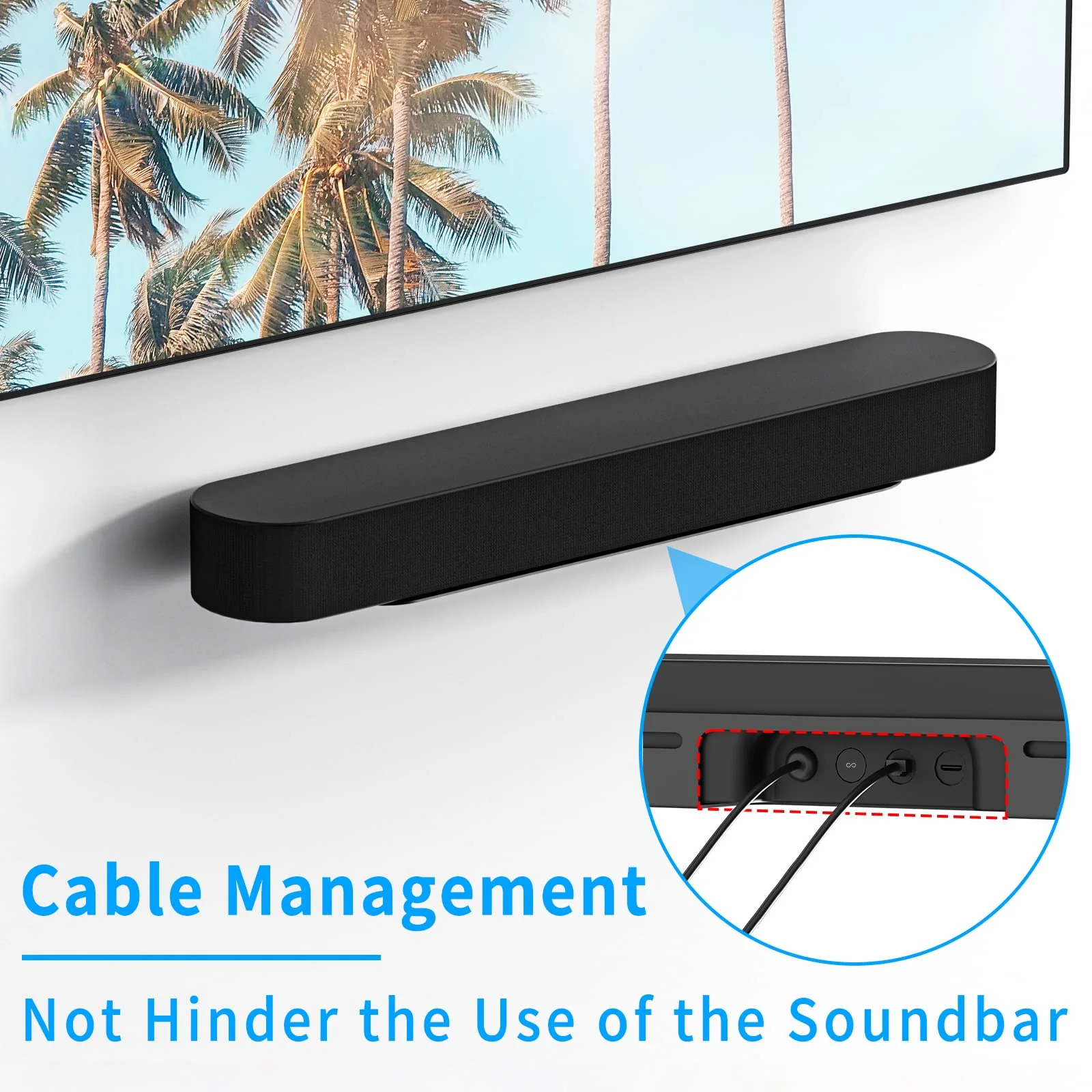 Soundbar Mount for Sonos Beam Wall Mount Bracket Compatible with Sonos Beam Sound Bar Mounts Mounting Bracket, Black - Image 3