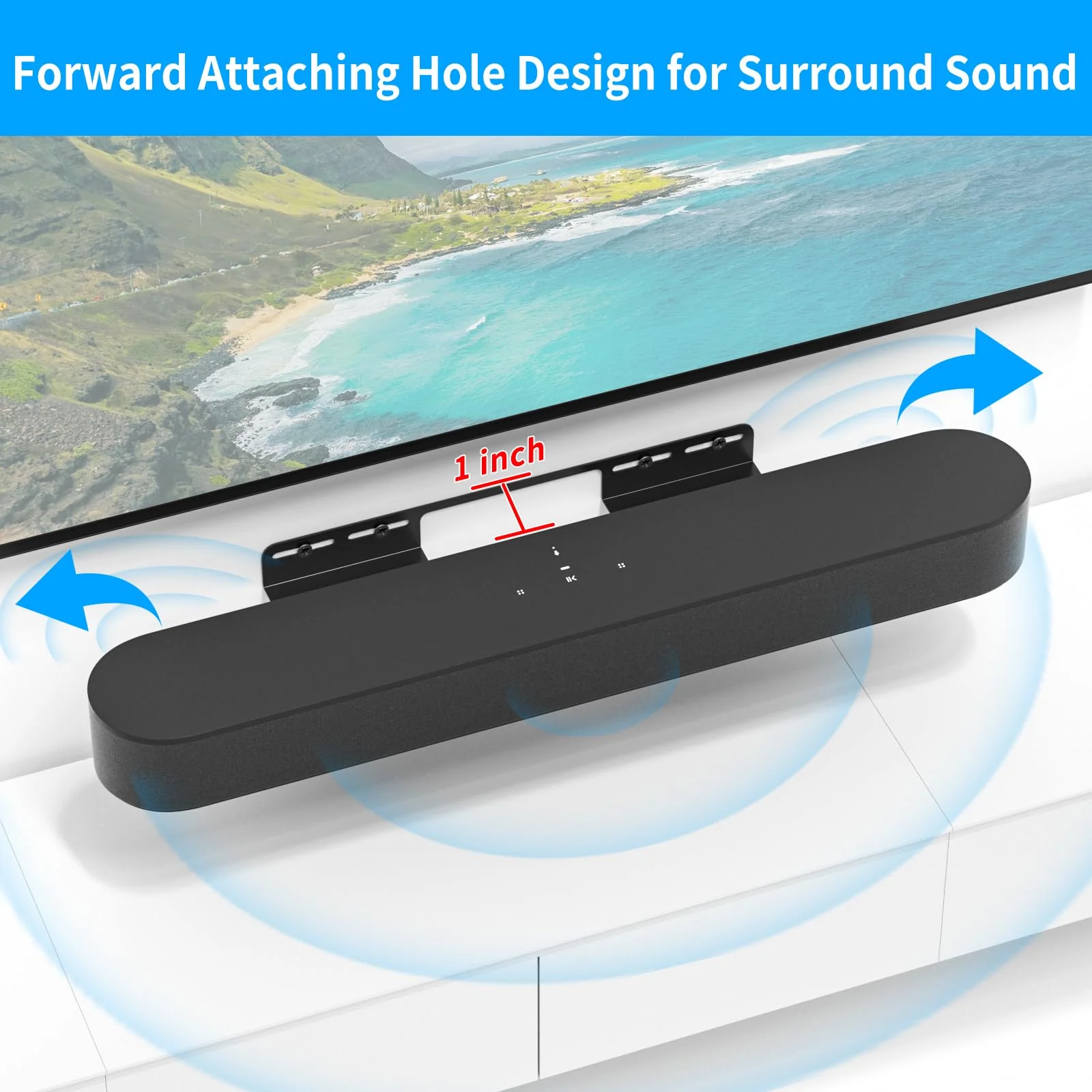 Soundbar Mount for Sonos Beam Wall Mount Bracket Compatible with Sonos Beam Sound Bar Mounts Mounting Bracket, Black - Image 4