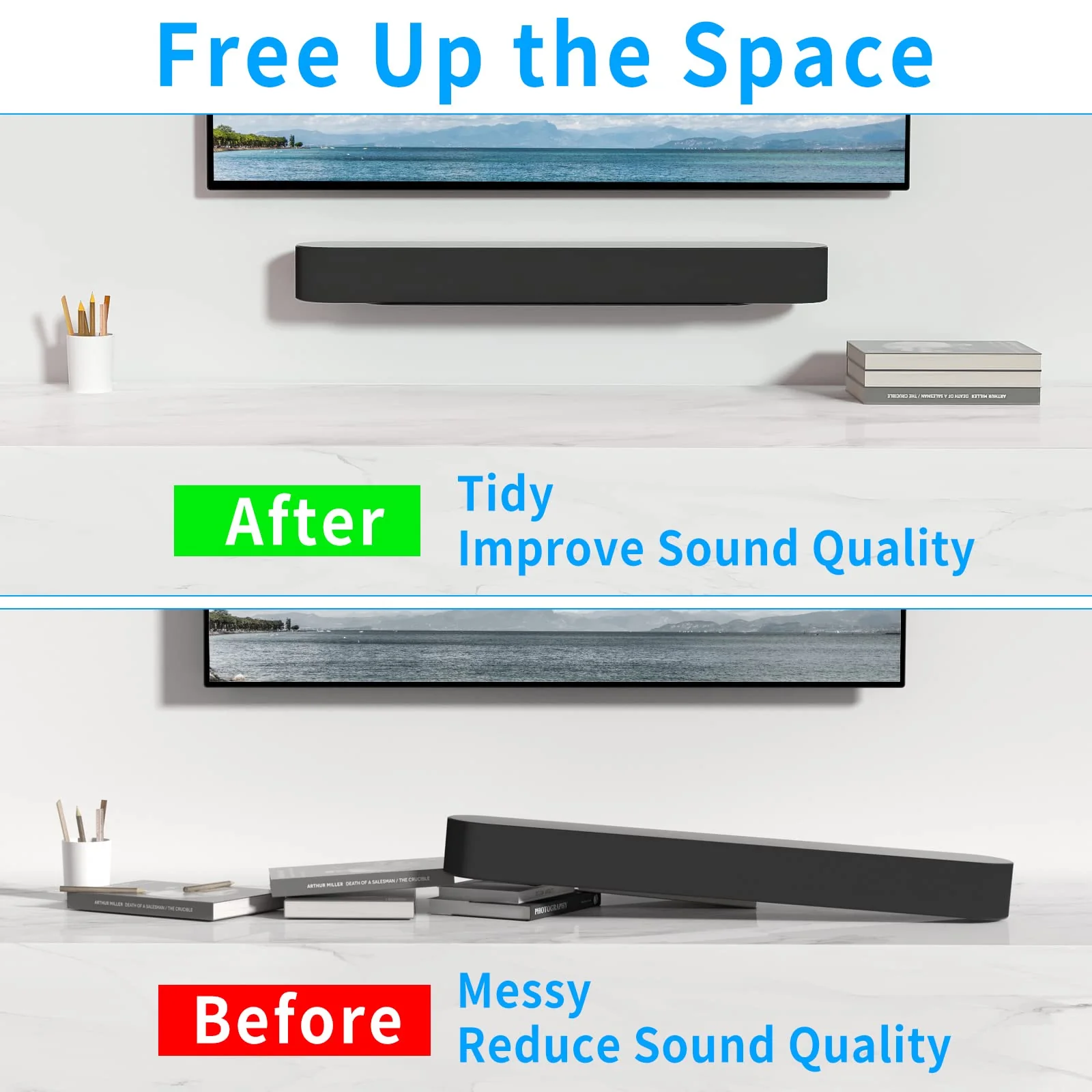 Soundbar Mount for Sonos Beam Wall Mount Bracket Compatible with Sonos Beam Sound Bar Mounts Mounting Bracket, Black - Image 5
