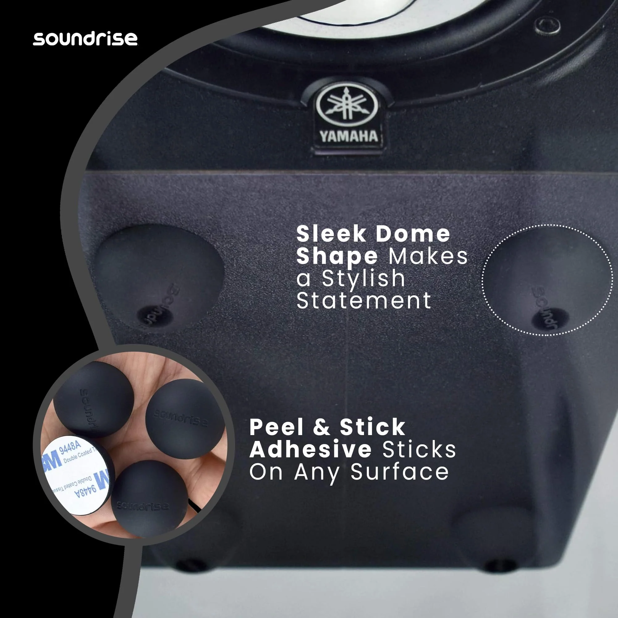 Soundrise DOMES Isolation Pads - Sound Dampening & Anti-Vibration Silicone Feet - Audio Isolation Feet for Subwoofers, Speakers & Turntables - Peel & Stick, Durable Class-A Silicone, Non-Slip (8-Pack) 8-Pack - Image 4