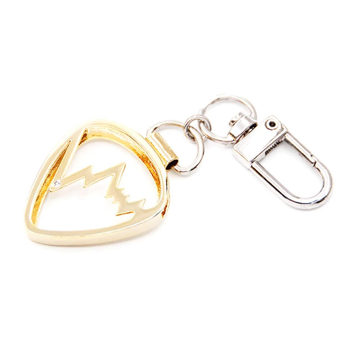 Soundwave Shaped Guitar Pick Holder Keychain for Guitarists (Gold) Gold - Image 2