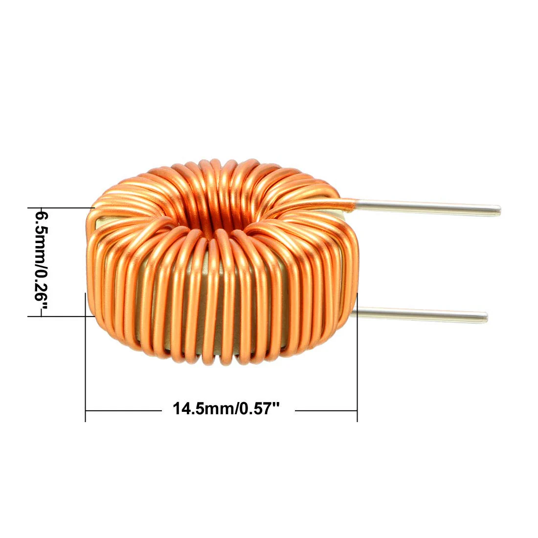 sourcing map 10 Pieces Horizontal Toroid Magnetic Monolayer Wire Inductor 100uH 3A Coil 10Pcs 100uH 3A - Image 2
