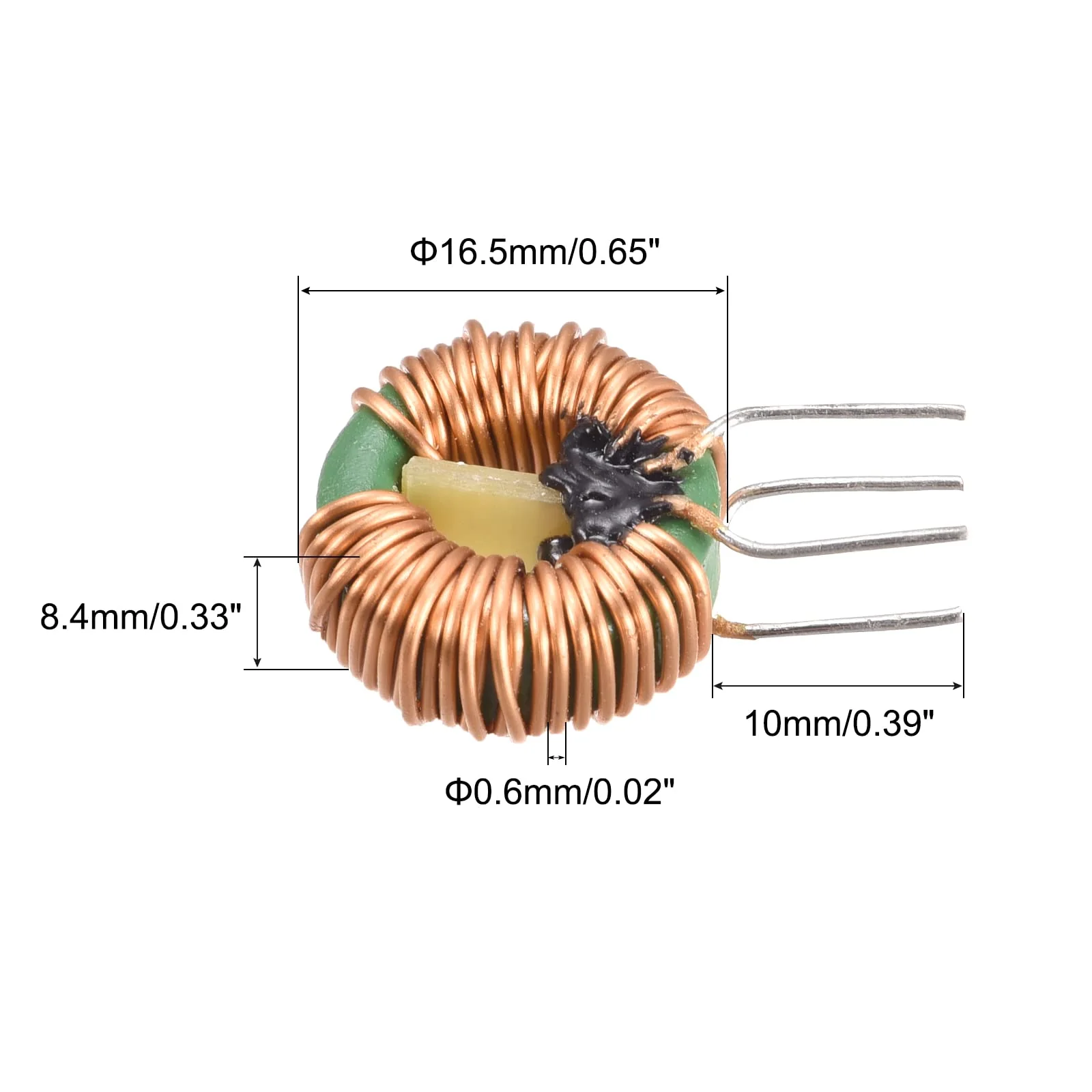 sourcing map 5x Toroidal Core Inductor Copper Coil Magnetic Inductance 6mH 5A for DIY Board - Image 2
