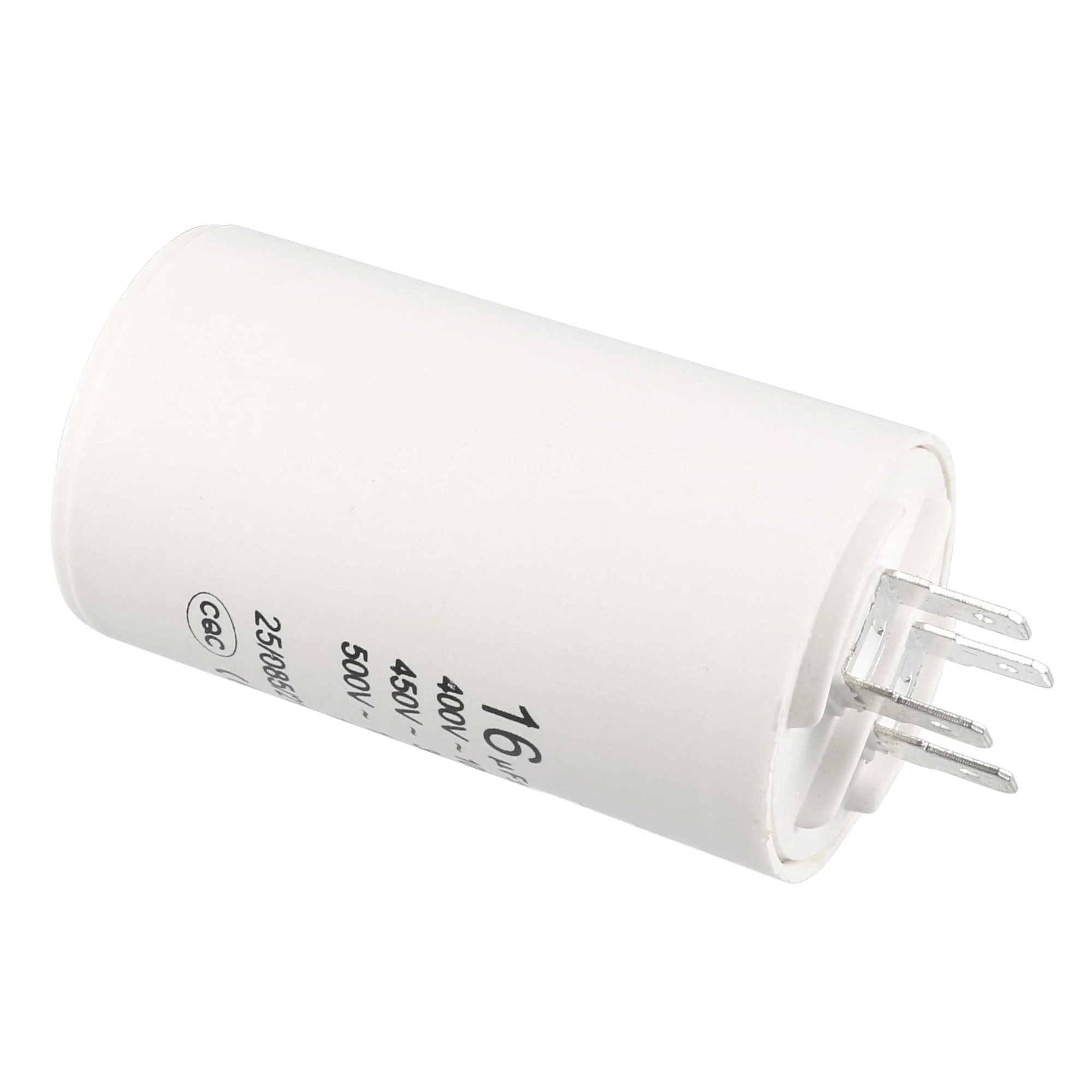 sourcing map CBB60 Operating Capacitor 16uF 450V AC Double Insert 50/60Hz Cylinder 75 x 37 mm White for Air Compressor Water Pump Motor - Image 4