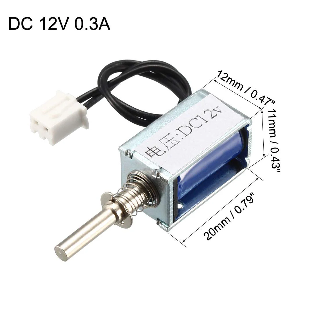 sourcing map DC 12 V Push Pull Type Mini Solenoid Electromagnet Open Frame 3 mm/35 g 4 mm DC12V 3mm/35g - Image 2