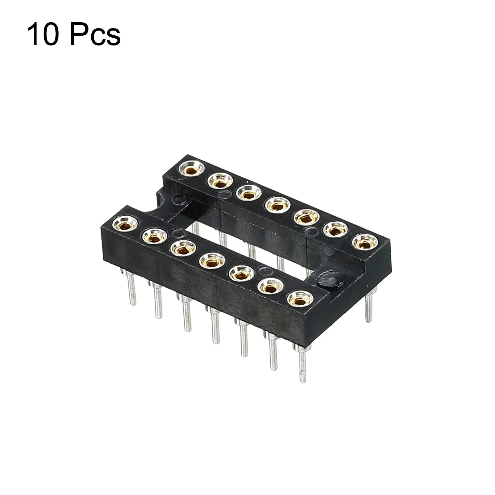 sourcing map DIP IC Chip Socket Adapter Flat Pin 14P 2.54mm Pitch IC Socket for PCB Board Chip 10 Pack - Image 3