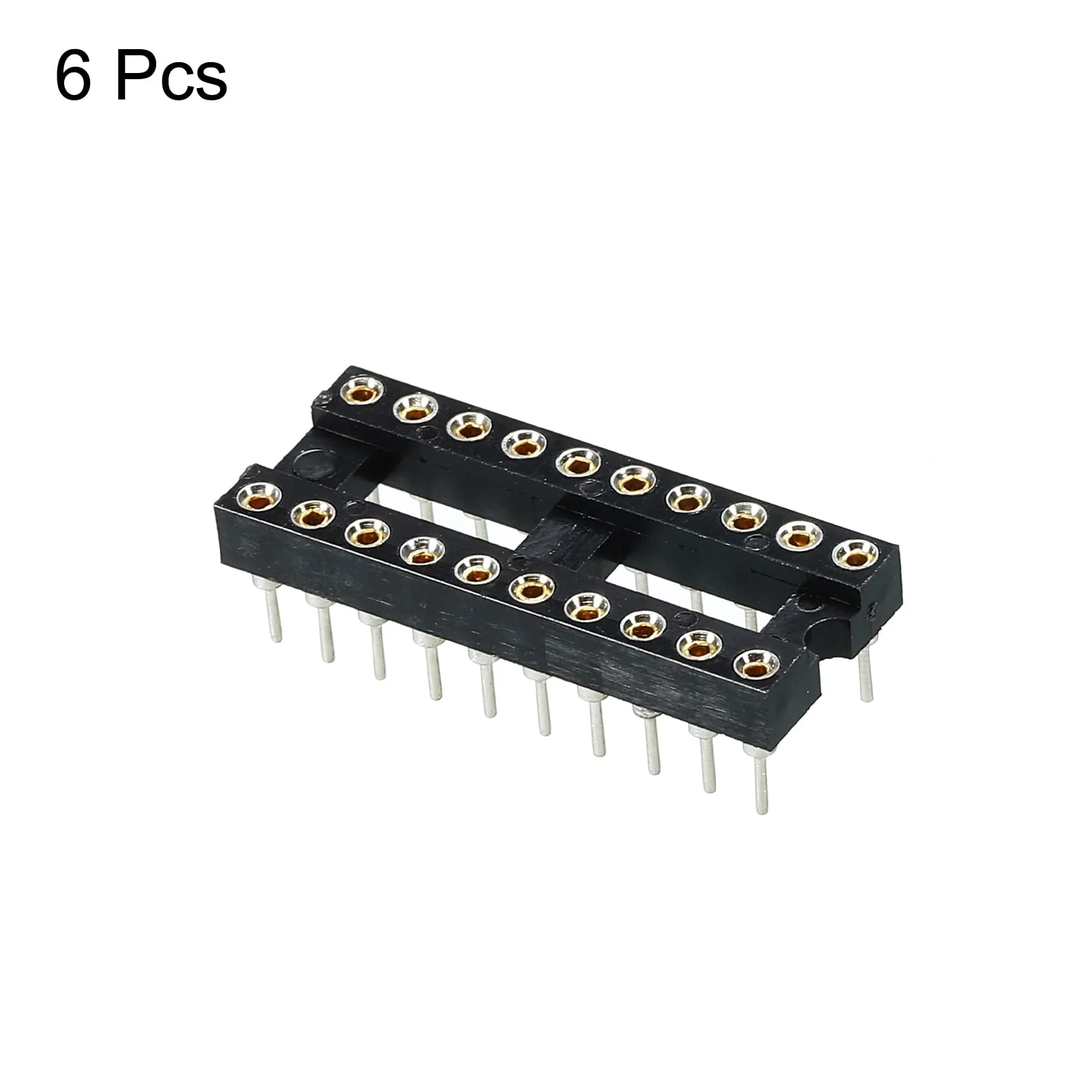 sourcing map DIP IC Chip Socket Adapter Flat Pin 20P 2.54 mm Pitch IC Socket for PCB Board Chip, 6 Pack - Image 3