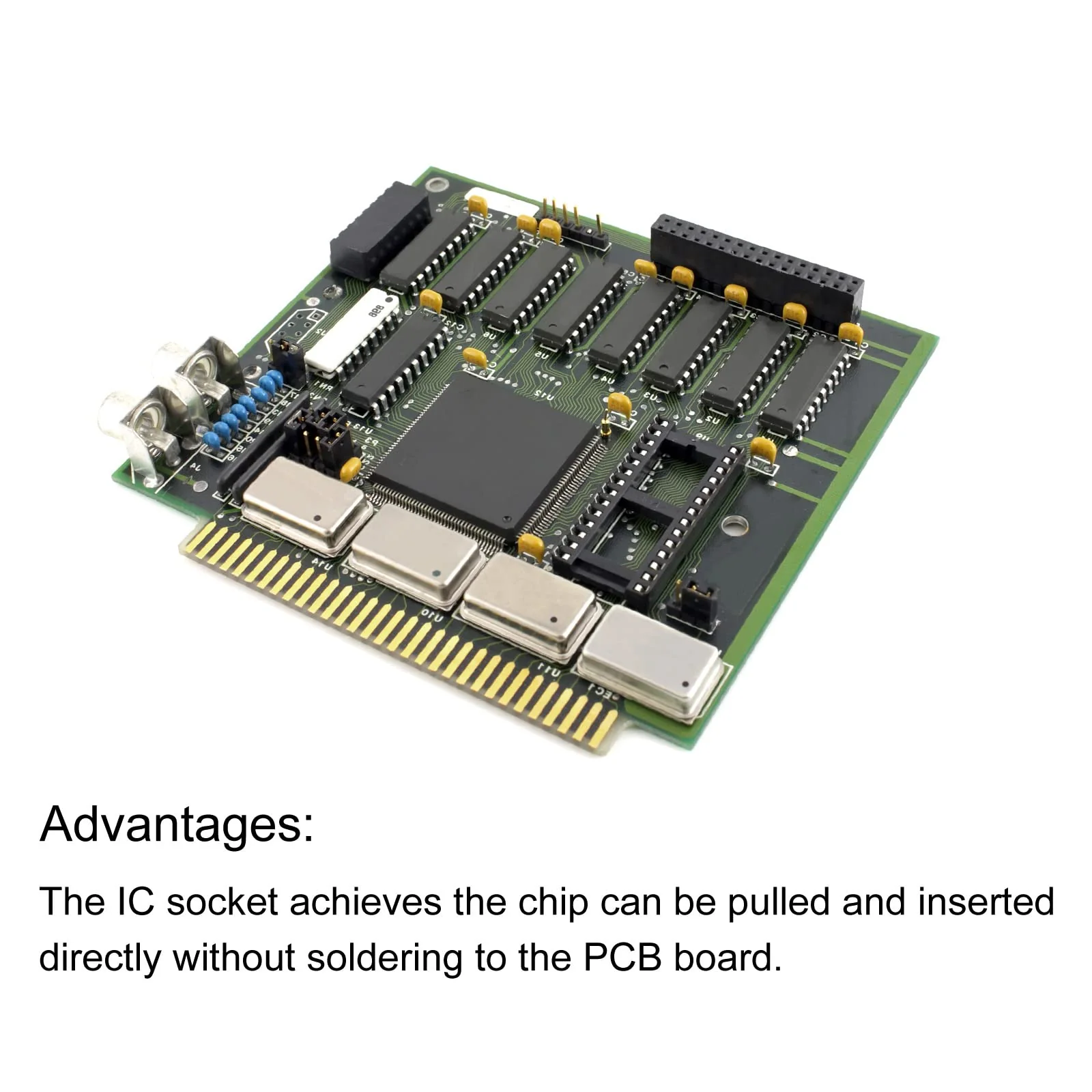 sourcing map DIP IC Chip Socket Adapter Flat Pin 20P 2.54 mm Pitch IC Socket for PCB Board Chip, 6 Pack - Image 5