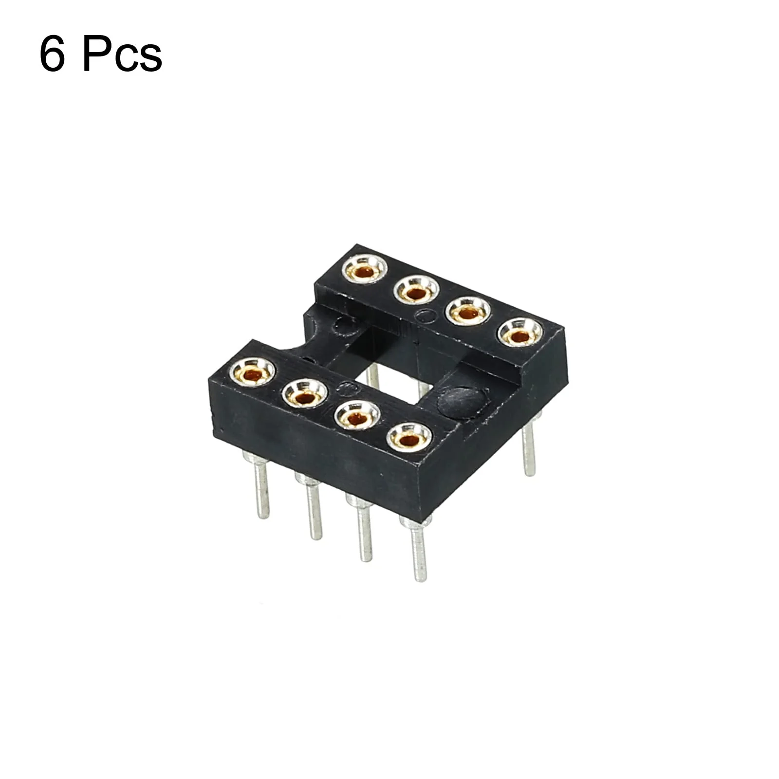 sourcing map DIP IC Chip Socket Adapter Flat Pin 8P 2.54 mm Pitch IC Socket for PCB Board Chip, 6 Pack - Image 3