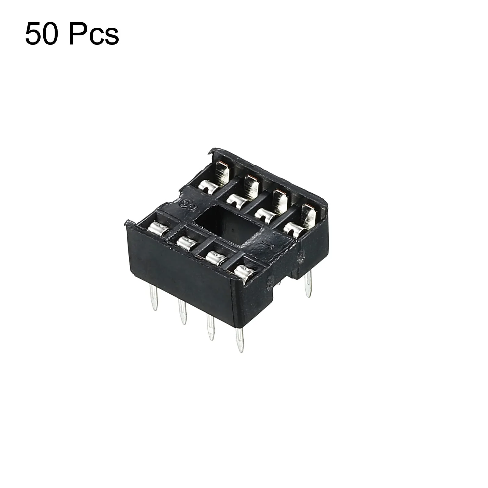 sourcing map DIP IC Chip Socket Adapter Flat Pin 8P 2.54 mm Pitch IC Socket for PCB Board Chip, Pack of 50 - Image 3