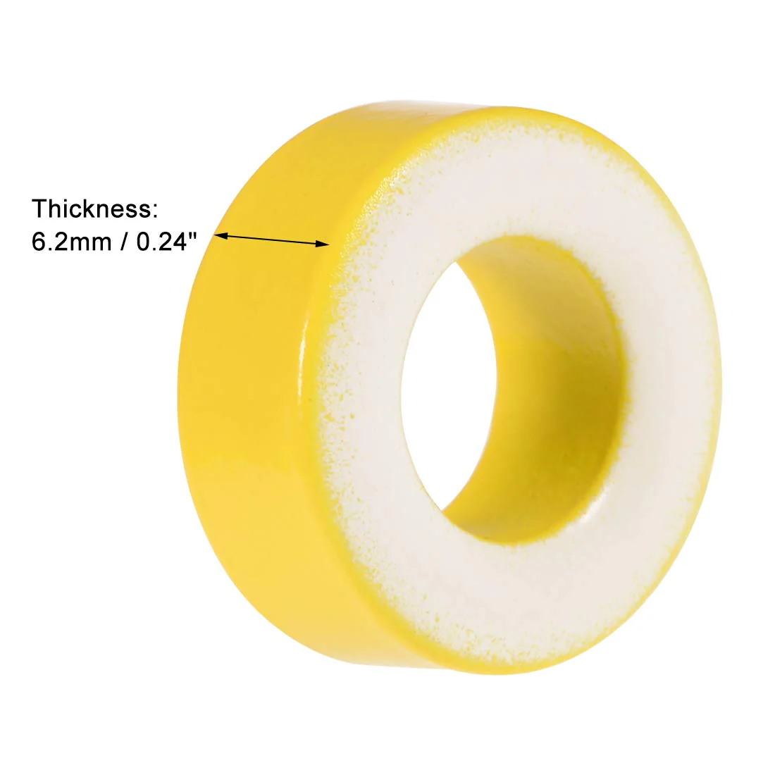 sourcing map Ferrite Ring Iron Force Toroid Core Yellow White 8.2 x 15.5 x 6.2 mm Pack of 50 - Image 2