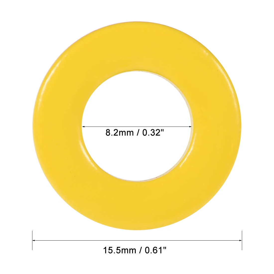 sourcing map Ferrite Ring Iron Force Toroid Core Yellow White 8.2 x 15.5 x 6.2 mm Pack of 50 - Image 3