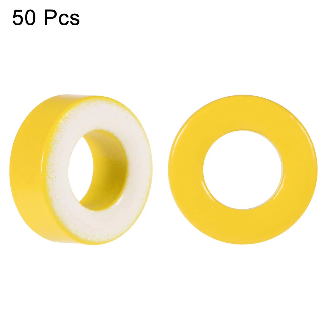 sourcing map Ferrite Ring Iron Force Toroid Core Yellow White 8.2 x 15.5 x 6.2 mm Pack of 50 - Image 4