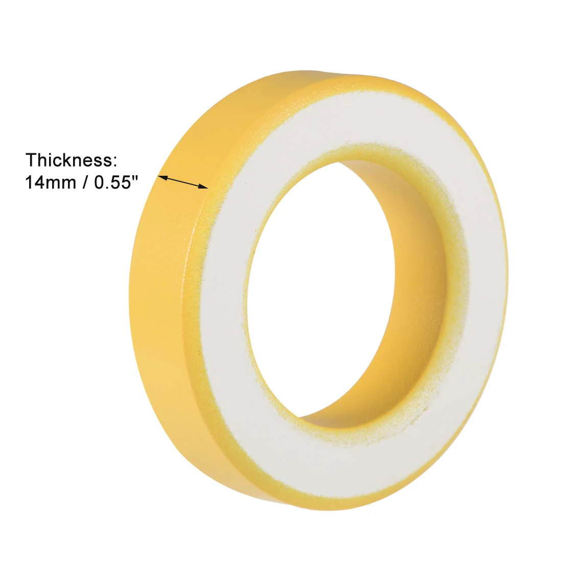 sourcing map Ferrite Ring Iron Powder Toroid Cores Electronic Yellow White 35.4 x 57.7 x 14 mm de - Image 3