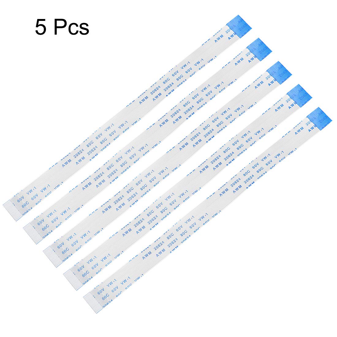 sourcing map Flexible Flat Cable, 20 Pins 0.5 mm Pitch 150 mm FPC FFC Flexible Ribbon Cable LCD TV Car Audio DVD Player Laptop Pack of 5 (Type B) - Image 2