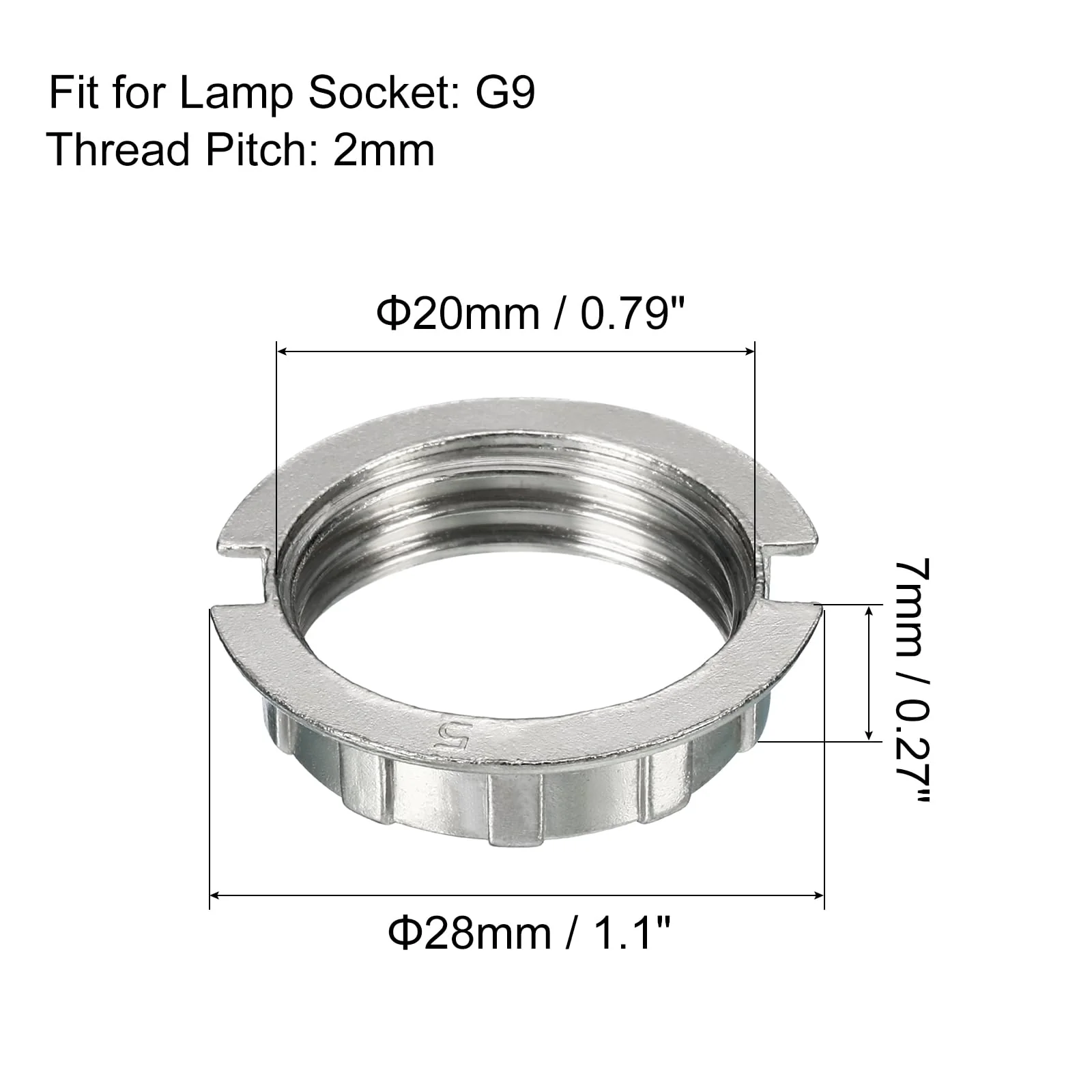 sourcing map G9 Socket Lamp M20 Adapter Ring for Lights Shade Holder White Pack of 4 - Image 2