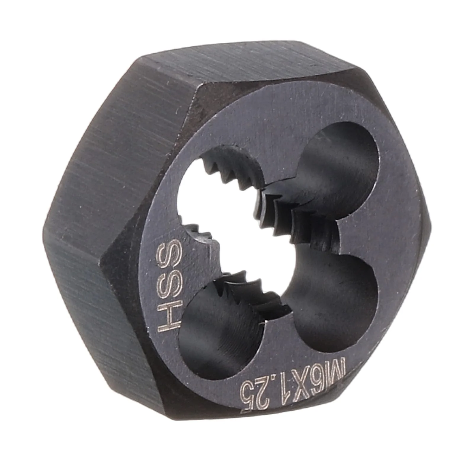 sourcing map Hex Threading Die M6 x 1.25 Metric Thread Right Hand High Speed Steel Rethreading Fixed Die Screw Cutting Tapping Repair Tool - Image 3