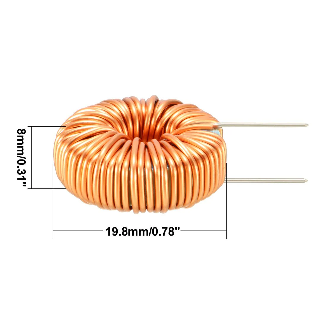 sourcing map Horizontal Toroid Magnet Inductance Monolayer Wire 220uH 5A Coil Pack of 10 - Image 4
