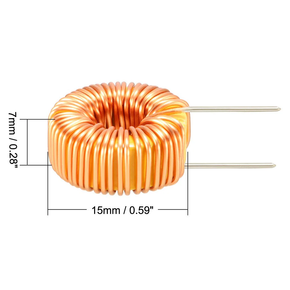 sourcing map Horizontal Toroid Magnet Inductor Monolayer Wire Wind Winding 6ACoil Pack of 10 - Image 4