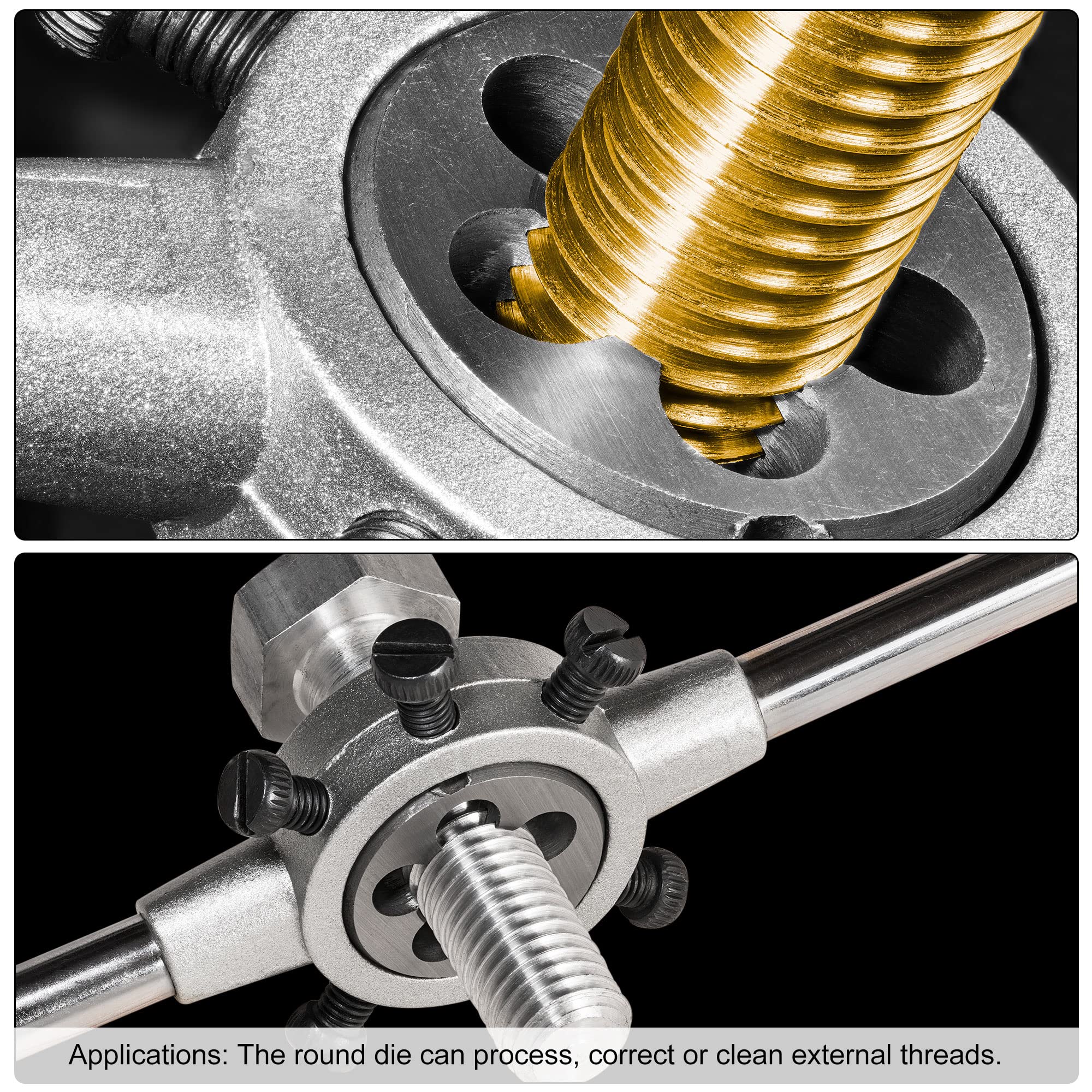 sourcing map M12 X 1.25 Metric Round Bar Machine Thread Left Hand Thread Alloy Tool Steel - Image 3