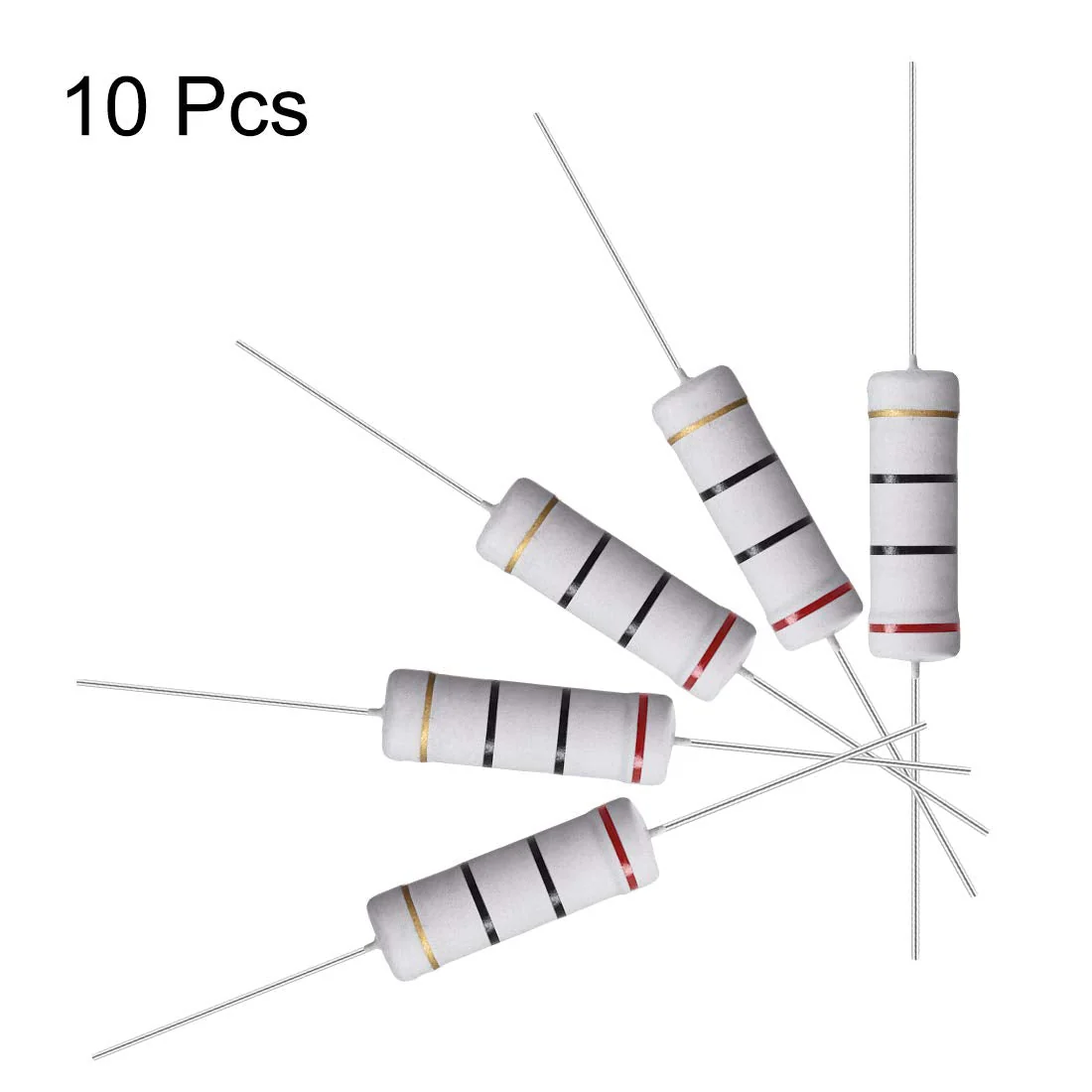 sourcing map Metal Oxide Film Resistor 5 Watt Axial Cable 20 Ohm ± 5% Tolerance Pack of 10 - Image 3