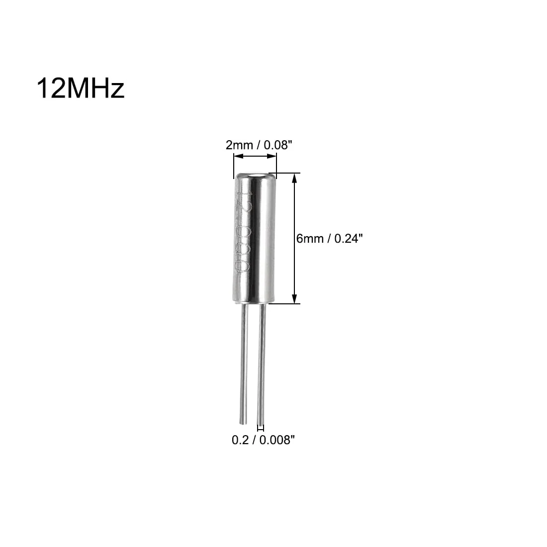 sourcing map Quartz Crystal Oscillators Resonator Kit 12 MHz 2 x 6 mm Pack of 30 - Image 2