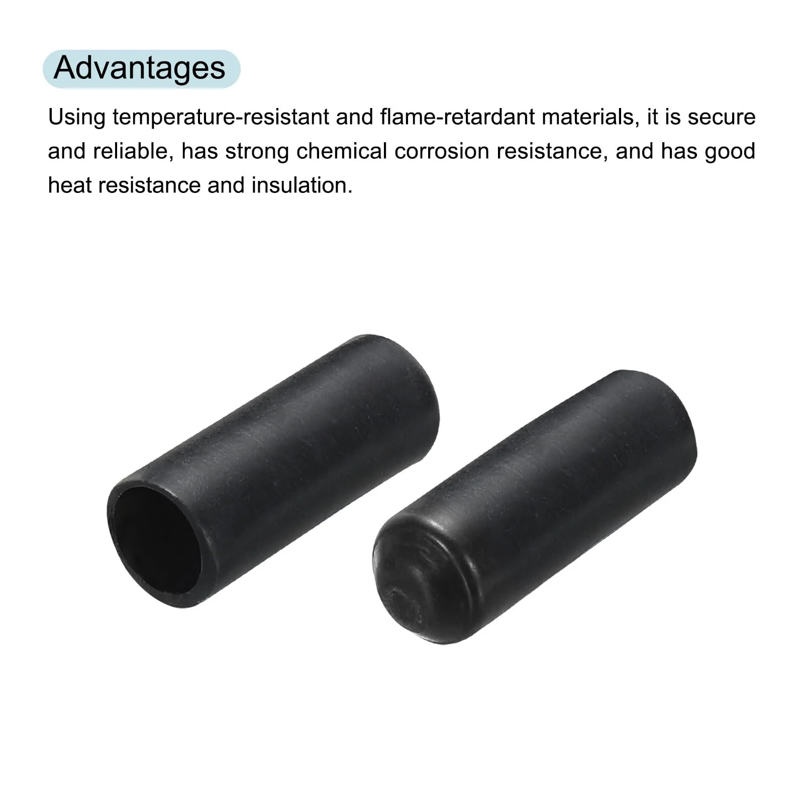 sourcing map Shrinking End Cap 8 mm ID x 25 mm L 2:1 Waterproof Electric Drath Wrap Adhesive Lined Sealed Heat Shrink Tube Caps for Drath Cable Pack of 50 - Image 4