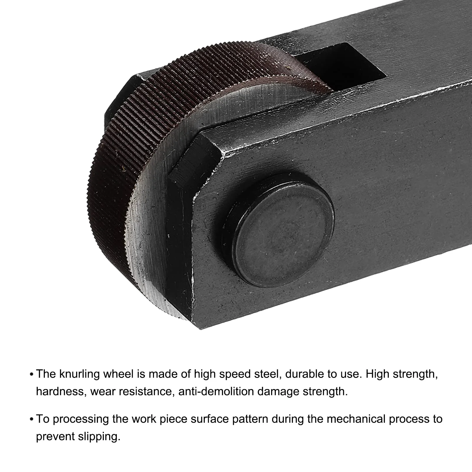 sourcing map Single Straight Knurling Wheel, 0.5mm Pitch High Speed Steel Linear Knurling Tools Set - Image 4