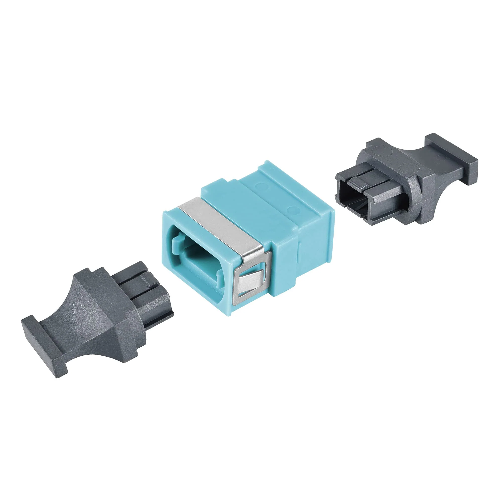sourcing map SM/MM MPO Fibre Optic Connector Low Loss Fast Optical Adapter for OM3 MPO/MTP 44x17x10mm Sky Blue - Image 3
